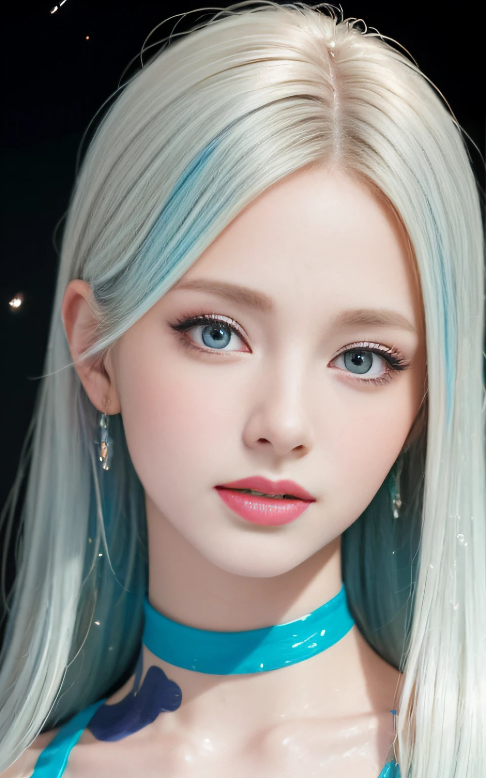 Full body portrait, standing, (colorful fashion ultra-small mini bikini: 1.9), (colorful hair: 1.8), (all colors of the rainbow: 1.8), (vertical: 1.6))), (painting, painting, portrait), cartoon, illustration, painting, large, crystal clear eyes, (rainbow gradient high ponytail: 1.7), exquisite makeup, mouth closed, (small fresh(1.5), (Big: 1.6), long eyelashes, looking at the audience, big watery eyes, (iridescent hair: 1.6), color splash, (solo, :1.8), color splash, color explosion, thick paint style, messy lines, ((sparkling)), (colorful), (colorful), colorful, colorful, chic paint style, (splash) (color splash), vertical painting ,, Paint splash, acrylic pigment, gradient, paint, best quality, best quality, masterpiece, , solo, , depth of field, face paint, colorful clothing, (elegantly: 1.2), gorgeous,long hair, wind, (elegantly: 1.3), (petals: 1.4), (Masterpiece,))))), (Best Quality))), (Ultra detailed))), (Illustration), (Dynamic Angle), ((Floating)), (Paint), (((disheveled hair)), (Solo,), (1 girl), (Detail anima face)))), (Beautiful Detail Face)), Collared, Bare shoulders, White hair, (((Colorful hair)), ((Striped hair)), Beautiful detailed eyes, (Gradient colored eyes), (Colorful eyes)))), ((High Saturation))))) , (((surrounded by colorful splashes))),