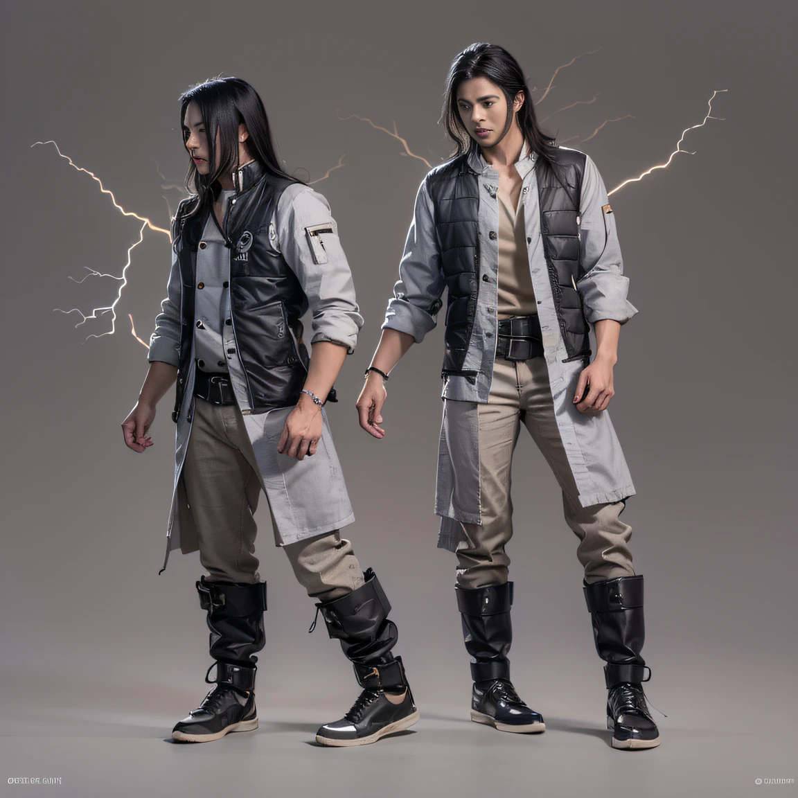 Full body male chef 32K（tmasterpiece，k hd，hyper HD，32K）Long flowing black hair，Camping ruins area，zydink， a color， patriot （废墟）， （Linen batik scarf）， Angry fighting stance， looking at the ground， Linen bandana， Chinese python pattern long-sleeved garment， （Abstract gouache splash：1.2）， Dark clouds lightning background，Flour flies（realisticlying：1.4），Black color hair，Flour fluttering，Background fog， A high resolution， the detail， RAW photogr， Sharp Re， Nikon D850 Film Stock Photo by Jefferies Lee 4 Kodak Portra 400 Camera F1.6 shots, Rich colors, ultra-realistic vivid textures, Dramatic lighting, Unreal Engine Art Station Trend, cinestir 800，Flowing black hair,（（（Male chef））），irate，
