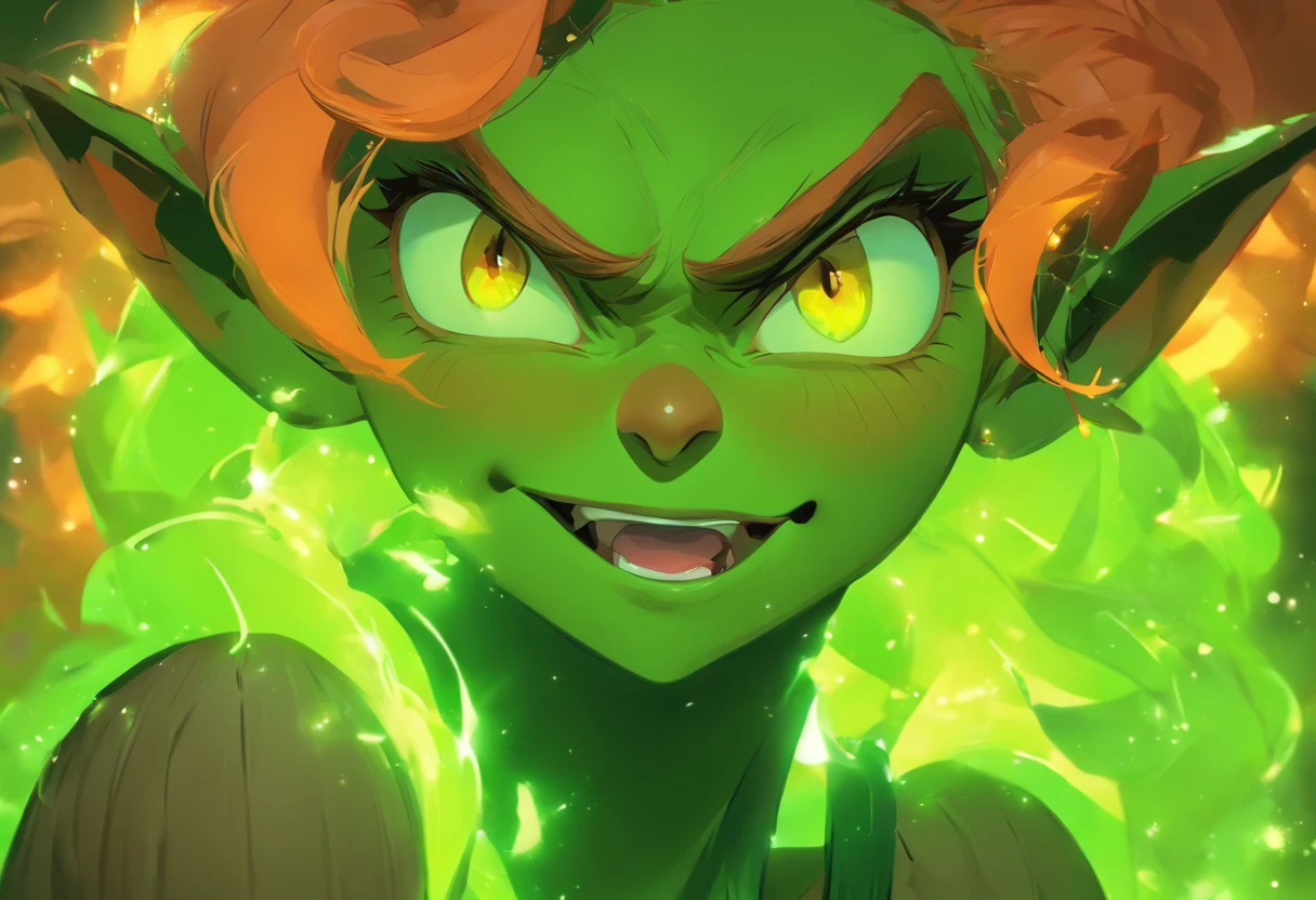 Anime girl shiny fluorescent curls, Color: purple, neonlight, Orange, neonlight, neonlight, Painting,Leprechaun core,Fantasy leprechauns,Leprechaun Art Leprechaun Girl,tmasterpiece,Best quality,Portrait of the face,Round steampunk glasses,Green skin,Treacherous expression,wisdom,Full body lesbian,Neat clothes,mothers,Redhead,goodness,Evil, Evil gas, moor, Appearance, lotr, enemy, goblin girl, Green skin, Green skin, Dark green skin, Leprechaun complexion, Red hair coloring, Reddish-brown hair, Bright red hair, Bright hair color, Highlight your tongue, Lovely, Young women, Handsome, prette, goblin girl, goblin girl, goblin girl, goblin girl, goblin girl, goblin girl, goblin girl, goblin girl, goblin girl, goblin girl, goblin girl, goblin girl, goblin girl, goblin girl, goblin girl, Green skin, Green skin, Green skin, Green skin, Green skin, Green skin, Green skin, Green skin, Green skin,busts, bust, Wide