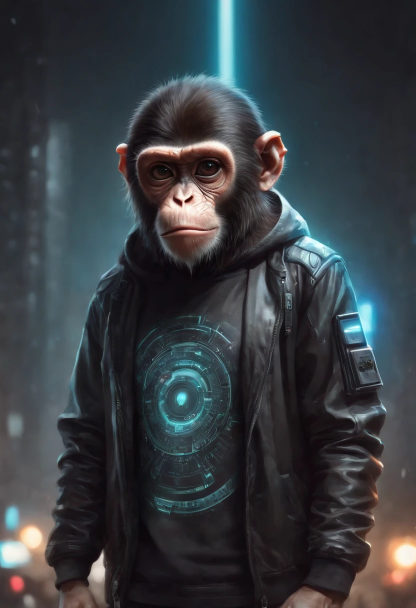 Una figura de mono futurista, con luces en los ojos, surrounded by vector t-shirt design with a burger in hand Vibraprint Ready, Illustration of the cyberpunk monkey, perfil, sticker, Fondo blanco limpio, vector profesional, High detail, T-shirt design, Graffiti, Paisaje urbano vibrante y futurista.Una figura de mono futurista, con luces en los ojos, surrounded by Vibraprint Ready vector t-shirt design, Illustration of the cyberpunk monkey, perfil, sticker, Fondo blanco limpio, vector profesional, High detail, T-shirt design, Graffiti, Paisaje urbano vibrante y futurista.