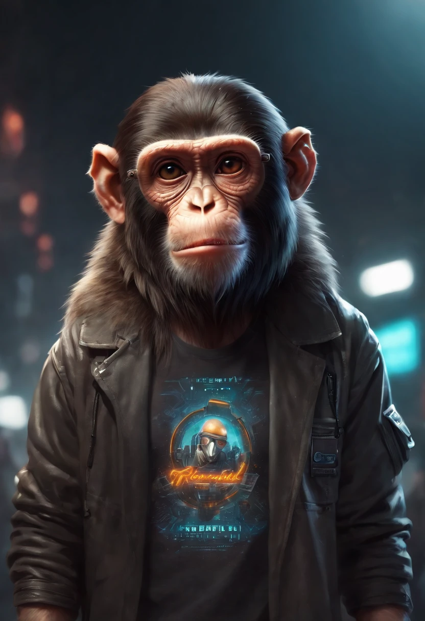 Una figura de mono futurista, con luces en los ojos, surrounded by vector t-shirt design with a burger in hand Vibraprint Ready, Illustration of the cyberpunk monkey, perfil, sticker, Fondo blanco limpio, vector profesional, High detail, T-shirt design, Graffiti, Paisaje urbano vibrante y futurista.Una figura de mono futurista, con luces en los ojos, surrounded by Vibraprint Ready vector t-shirt design, Illustration of the cyberpunk monkey, perfil, sticker, Fondo blanco limpio, vector profesional, High detail, T-shirt design, Graffiti, Paisaje urbano vibrante y futurista.