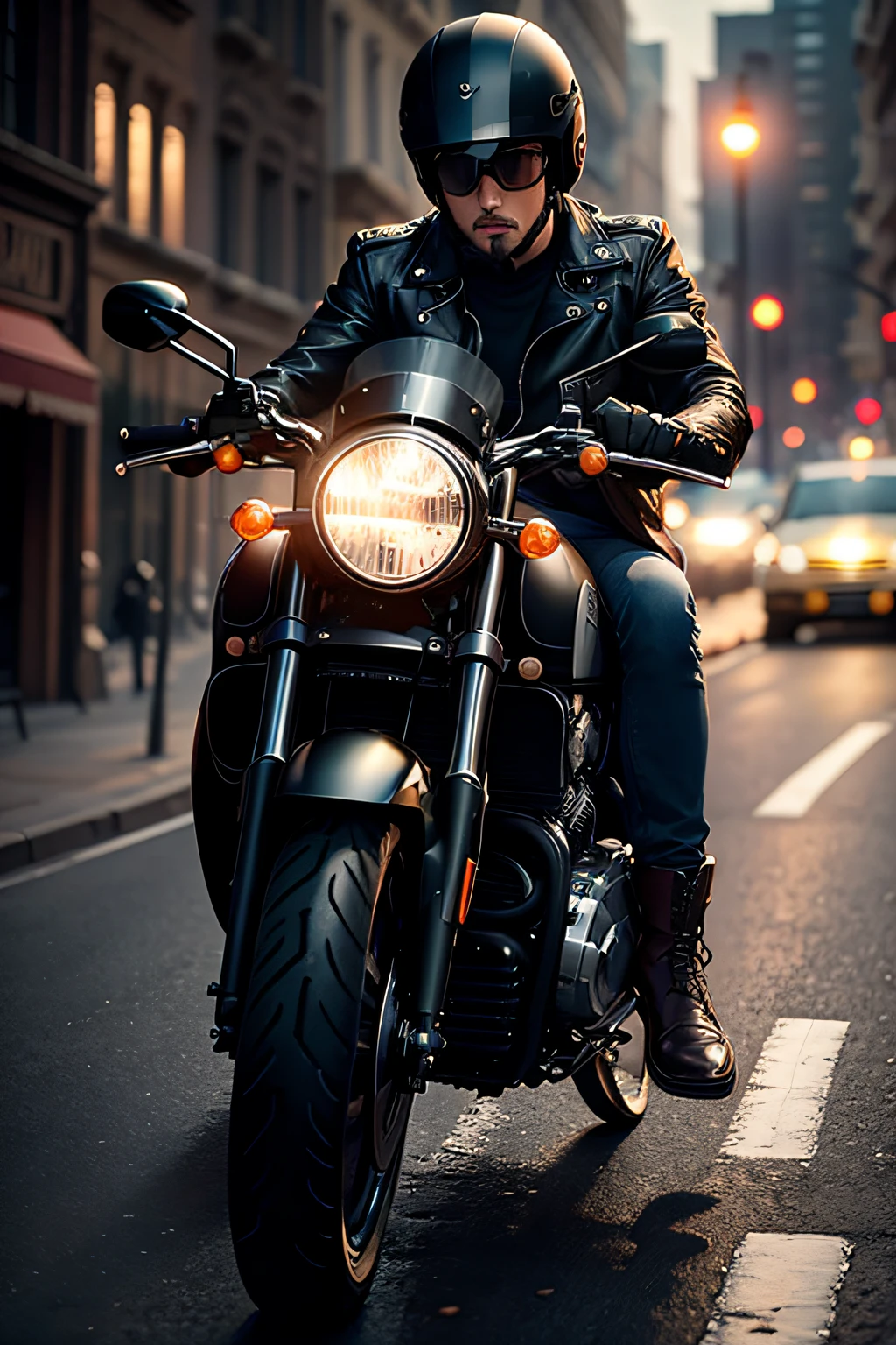 un livreur noir a moto
