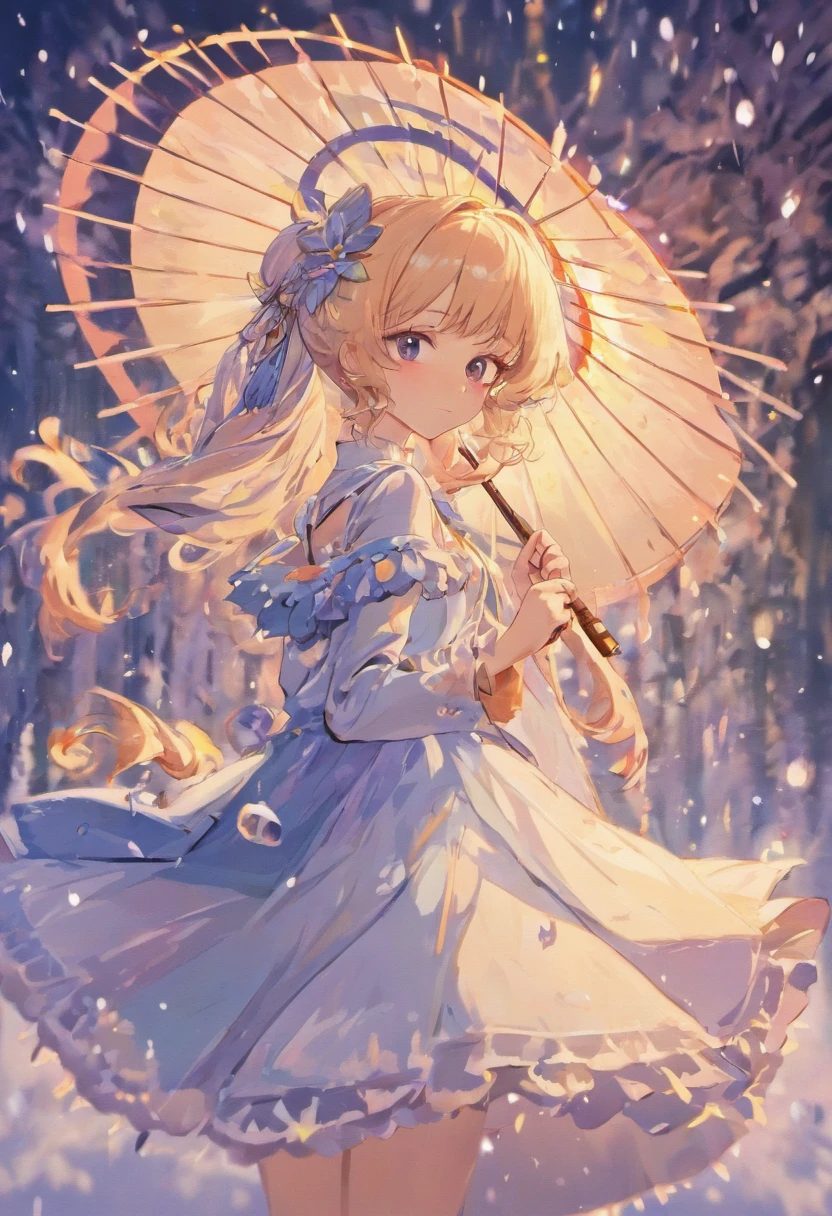 A delicate and beautiful royal sister,long whitr hair,curlies,pigtails,Pick dyeing,defiance,middlebreast,Turn Back,cropped shoulders,lacing,leaking waist,The halo,Hairpins,hair bunch,butterfly hair ornaments,耳Nipple Ring,Neck strap,nipple tassels,obi strip,rosette,oil-paper umbrella,snowy day,Winters,Excellent details,Original Drawing,bust