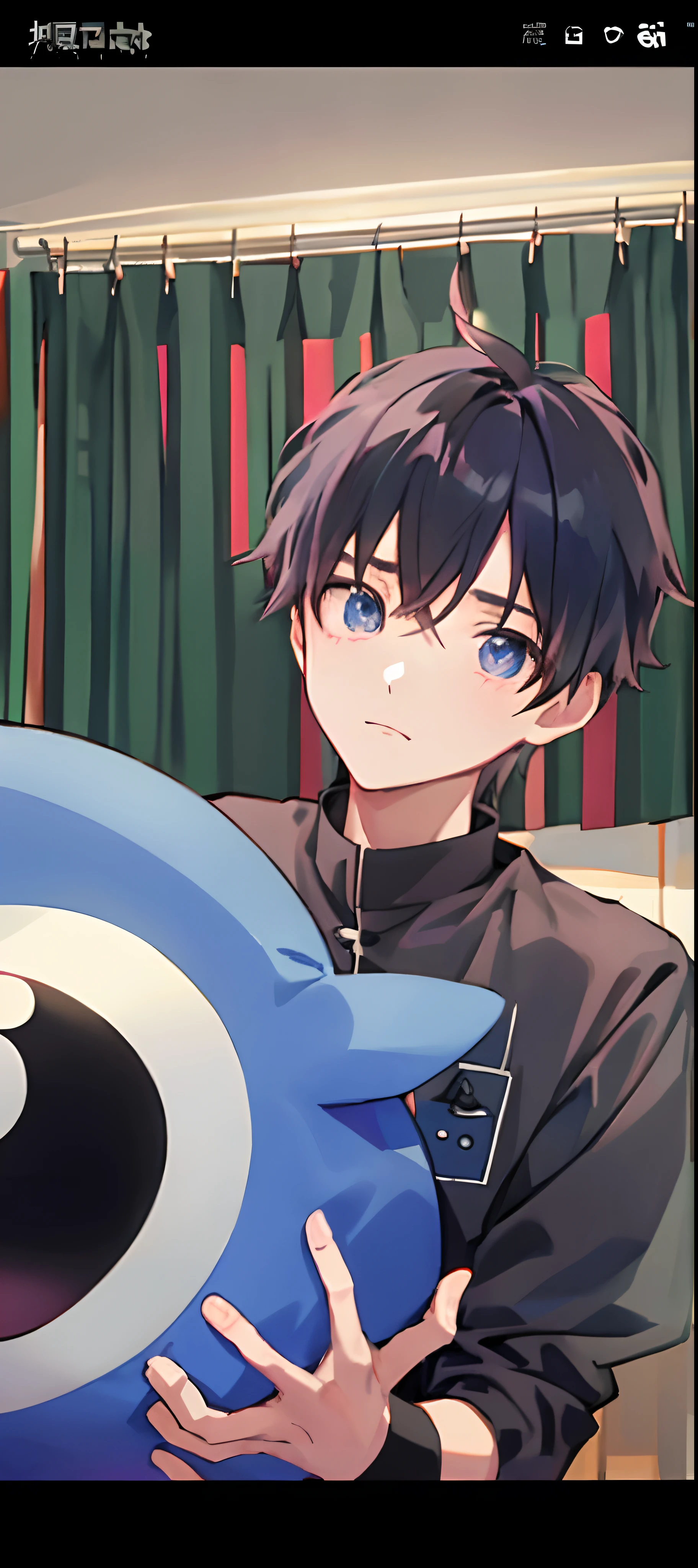 anime boy holding a blue and white stuffed animal in a room, anime moe artstyle, anime boy, discord profile picture, young anime man, anime-twitter, tall anime guy with blue eyes, pixiv trending, top rated on pixiv, trending on pixiv, shuushuu anime image, rin, kuvshinov ilya, pixiv daily ranking