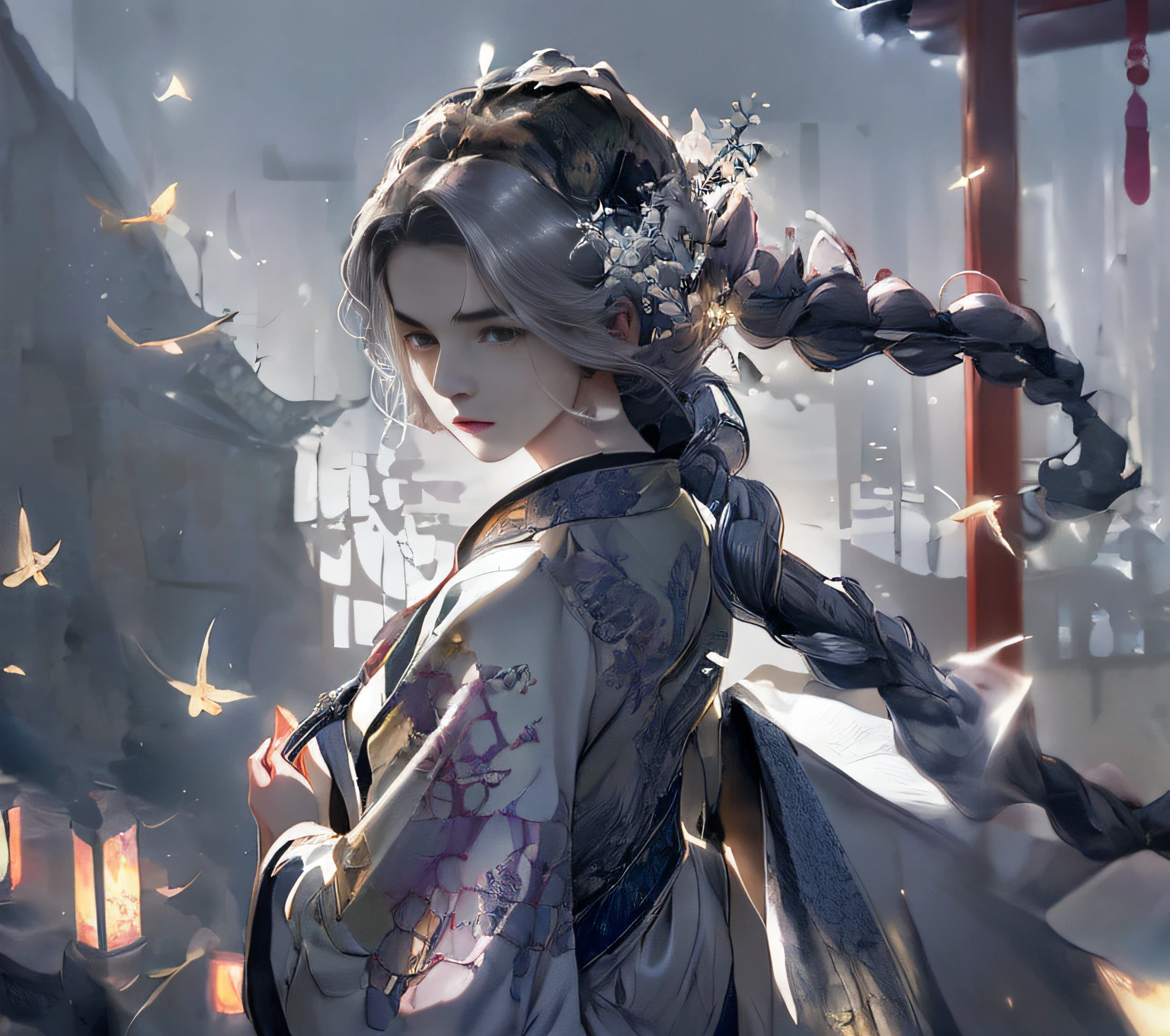 short detailed hair,Robes,man,Look to the right