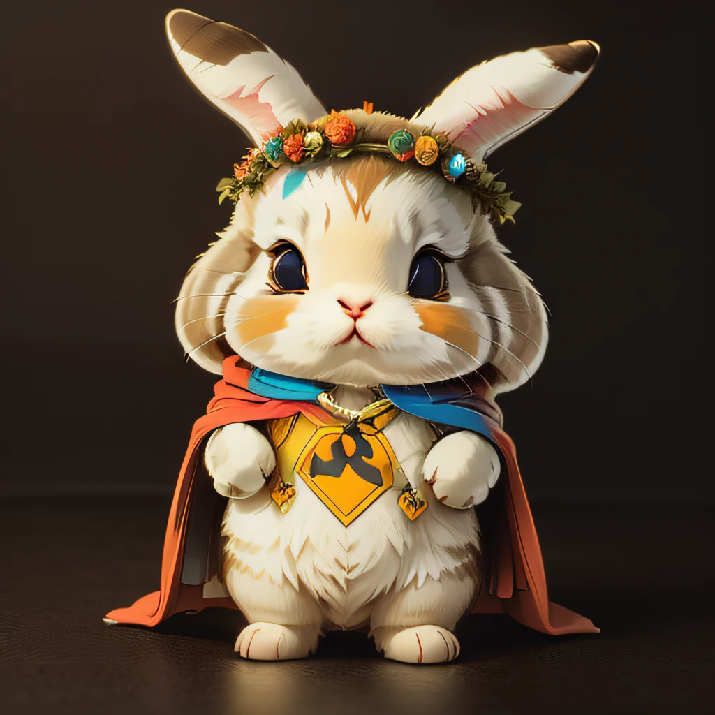 (cute,adorable:1.1)cartoon, (sticker,illustration:1.1), (bunny,rabbit,colorful:1.1), (dressed as:dressed in) [superhero,costume], wearing (a cape:1.1)
(high quality:1.2), (best quality,4k,8k,highres,masterpiece:1.2), (ultra-detailed,precise:1.2), (realistic,photorealistic,photo-realistic:1.37), [HDR,UHD], (lighting,illumination:1.1),(bright,vibrant:1.1), (vivid colors,colorful:1.1), with (sharp focus,clear details:1.1)