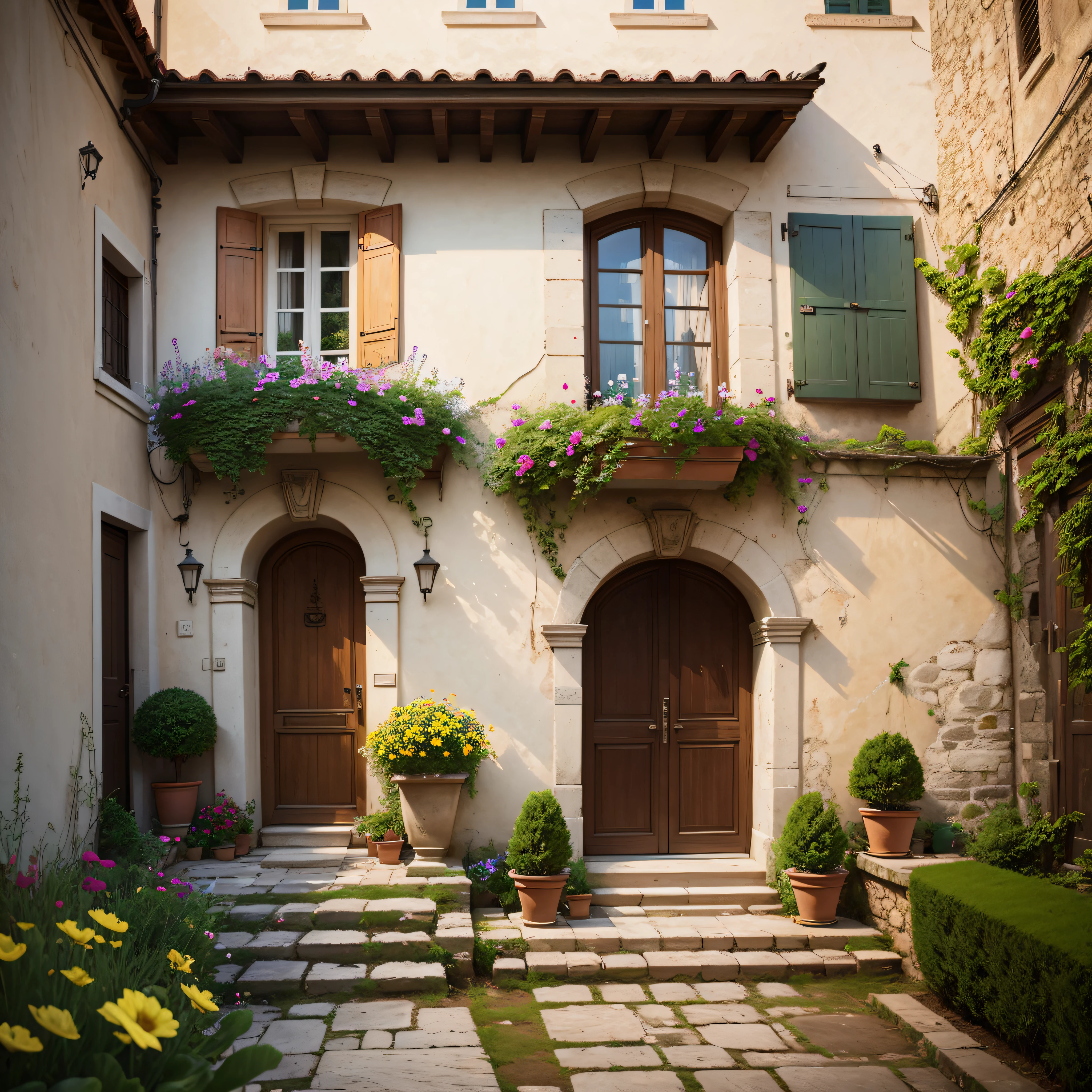 entrance to the house house, architecture, window, door, building, home, old, wall, street, flowers, flower, entrance, stone, italy, exterior, europe, village, facade, tree, garden, plant, plants, travel, tuscany, front