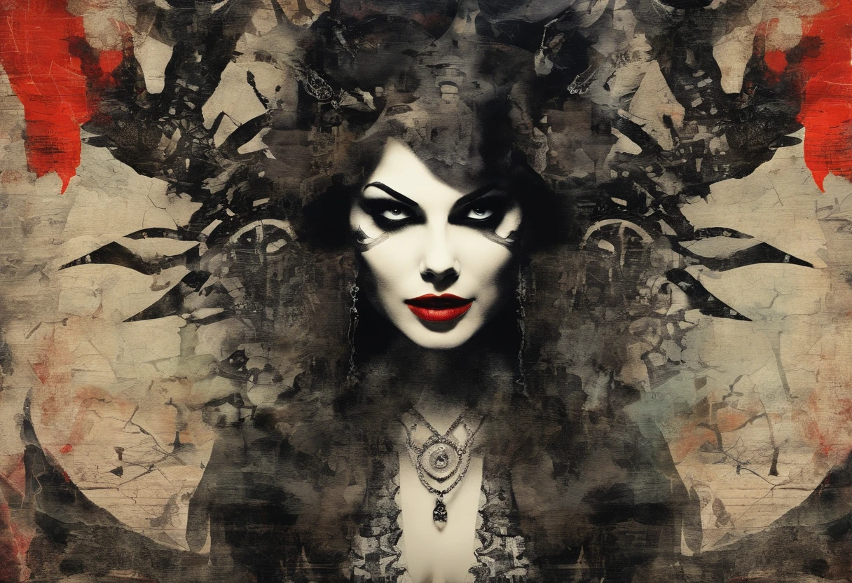A bat monster lady, gothic rococo fashion, dark blue and white and gold, rococo underworld, terror horror gore