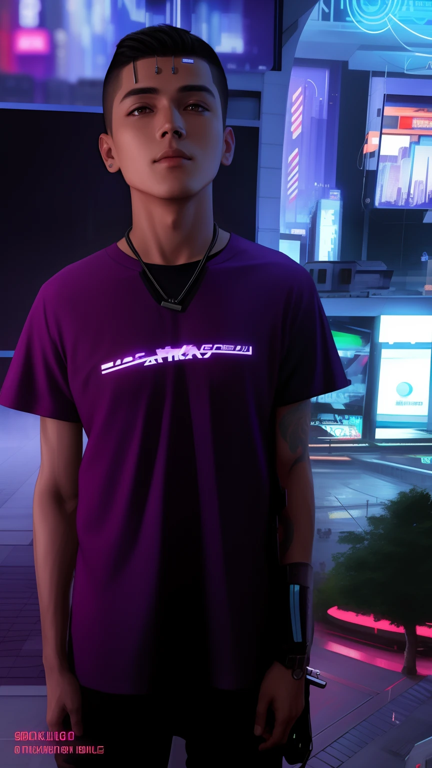 Change background, cyberpunk, realistic, handsome boy, realistic, face