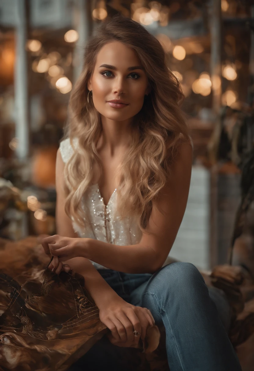 best quality,ultra-detailed,realistic,high-res,photography,portraits,colors: vibrant,lighting: studio,medium: digital painting,a girl holding an NFT article,shiny golden hair,beautiful detailed eyes,lips with a hint of a smile,stylish outfit with futuristic elements,standing in front of a vibrant background,artistic brushstrokes,bokeh lights in the background,expressive pose,showcasing the NFT article with pride,immersing the viewer in the world of digital art.