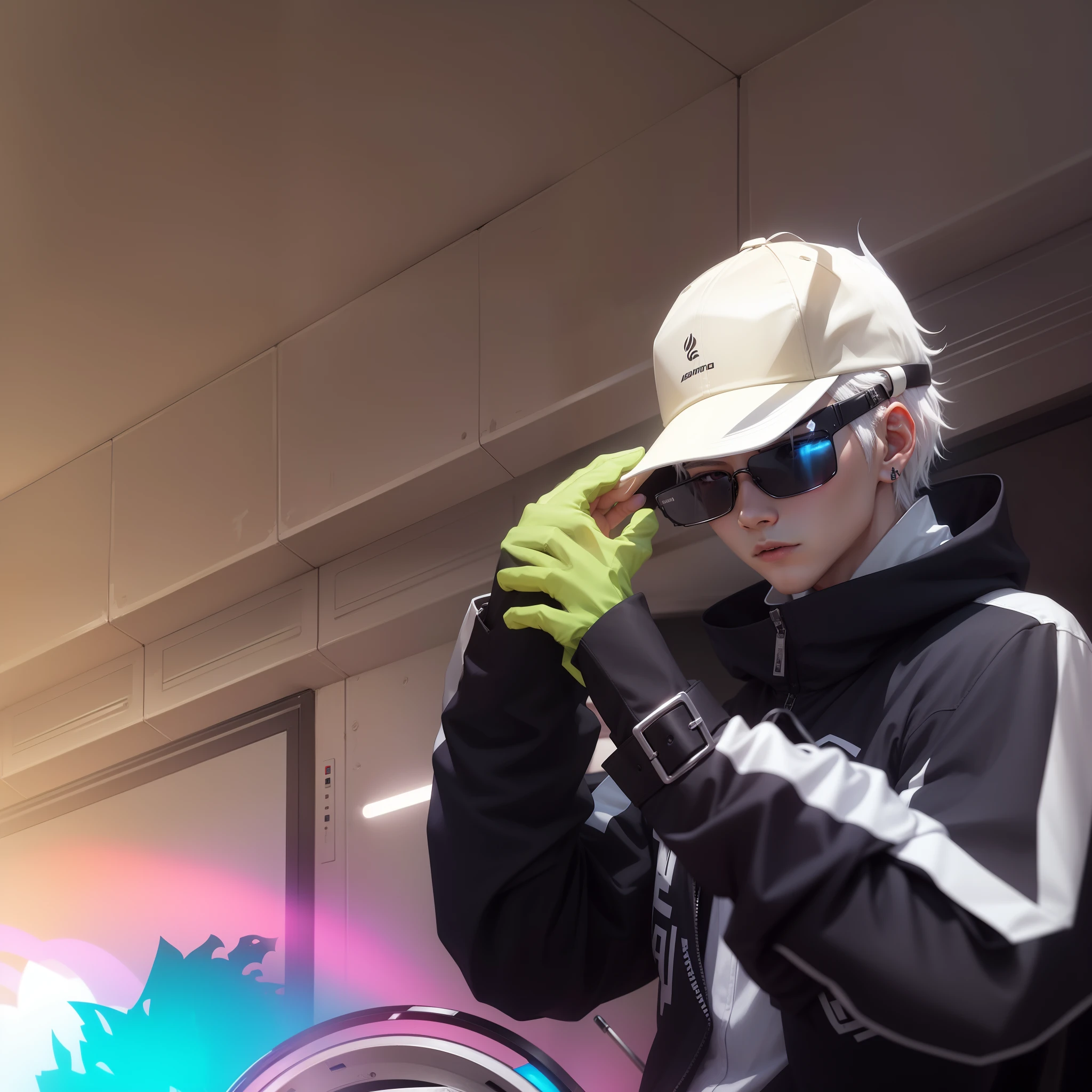 Anime, realistic, 1 boy, Korea,20 years old cool, 8k quality, white hair