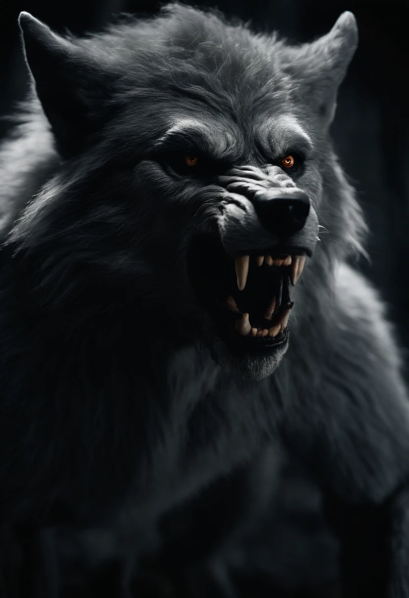Grey furred werewolf