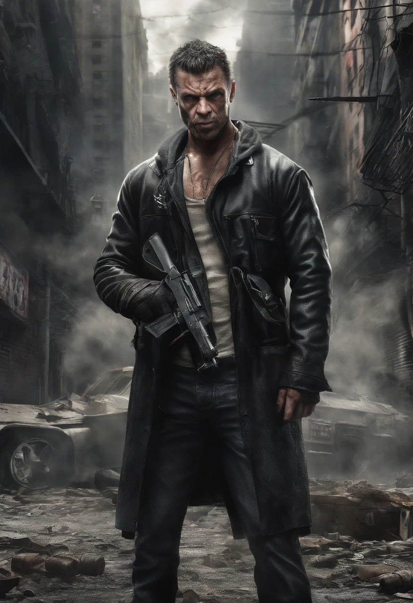 (best quality,ultra-detailed,realistic:1.37),dark,gritty,violent,atmospheric lighting,brutal,gangsters,brawny,corrupted,criminal underworld,menacing,sexy,tough guys,beards,scars,dirty,ragged clothes,slimy alleys,secluded hideouts,grimy weapons,muscular bodies,intense expressions,dangerous,dominant,provocative,sexual tension,raw power,unforgiving urban environment,masculinity,conflict,dominance,aggression,raw sensuality,harsh cityscape,men on the edge,criminal allure,explosive temperament,unapologetic actions,dark energy,haunted aura,intimidating presence