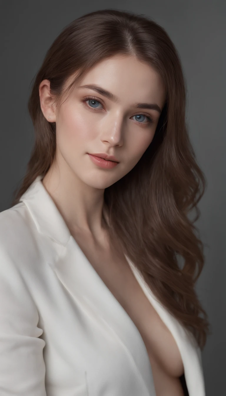 Cassady McClinsey , Middle Bob Hair、Light brown, Eyes pulled, Dressed in a white suit and discreet tailoring trousers、Arm Crossing Pose, brown haired, Photorealism, photography, masterpiece, realist, 真实感, reuthentic, highly contrast, Photorealistic Art Station 8k HD, digitalart, High-definition trends and details, realistic skin textures, ultra-detailliert, realistic skin textures, s Armor, best qualtiy, Ultra-high fine quality, (Photorealism: 1.4),, hight resolution, detail, Raw foto, sharp, by Lee Jefferies Nikon D850 Film Stock Photo |: 4 KODAK Portra 400 F1 Camera.6 lenses Rich Color Ultra Realistic Textures Realistic Dramatic Lighting Unreal Trending Engine at Art Station Cinestir 800,, on a stage, all smiling blue eyes, Model body type、small tits、very small breasts