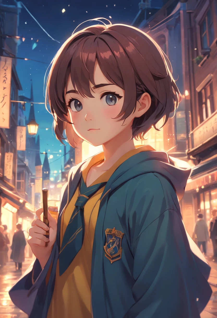 Detailed illustration of vivid chibi Harry Potter prints, profile, Fantasy Splash, T-shirt designs for 2023, dark color, 3D vector art, Cute and quirky, Fantasy Art, Watercolor effect, Bokeh, adobe ilustrator, handdraw, Digital Painting, Low-poly, Soft lighting, Isometric style, retro aesthethic, focused on the character, 4K resolution, photo realistic render, Using Cinema 4D, Trending on ArtStation, Sharp Focus, studio photo, Intricate details, Highly detailed, By Greg Rutkowski