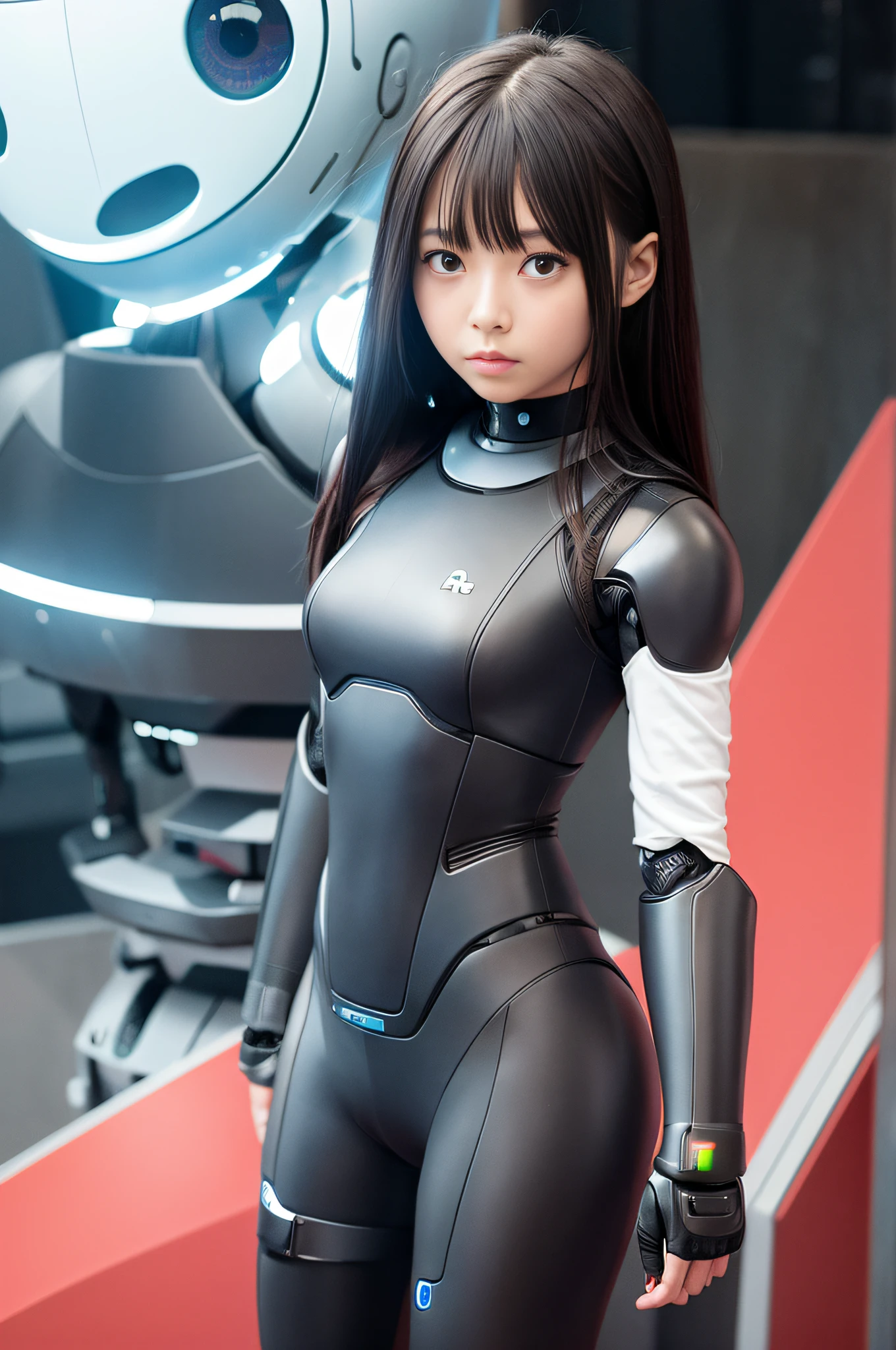 movie、human - shaped、android、girl with、big eye、AI Robot Terror