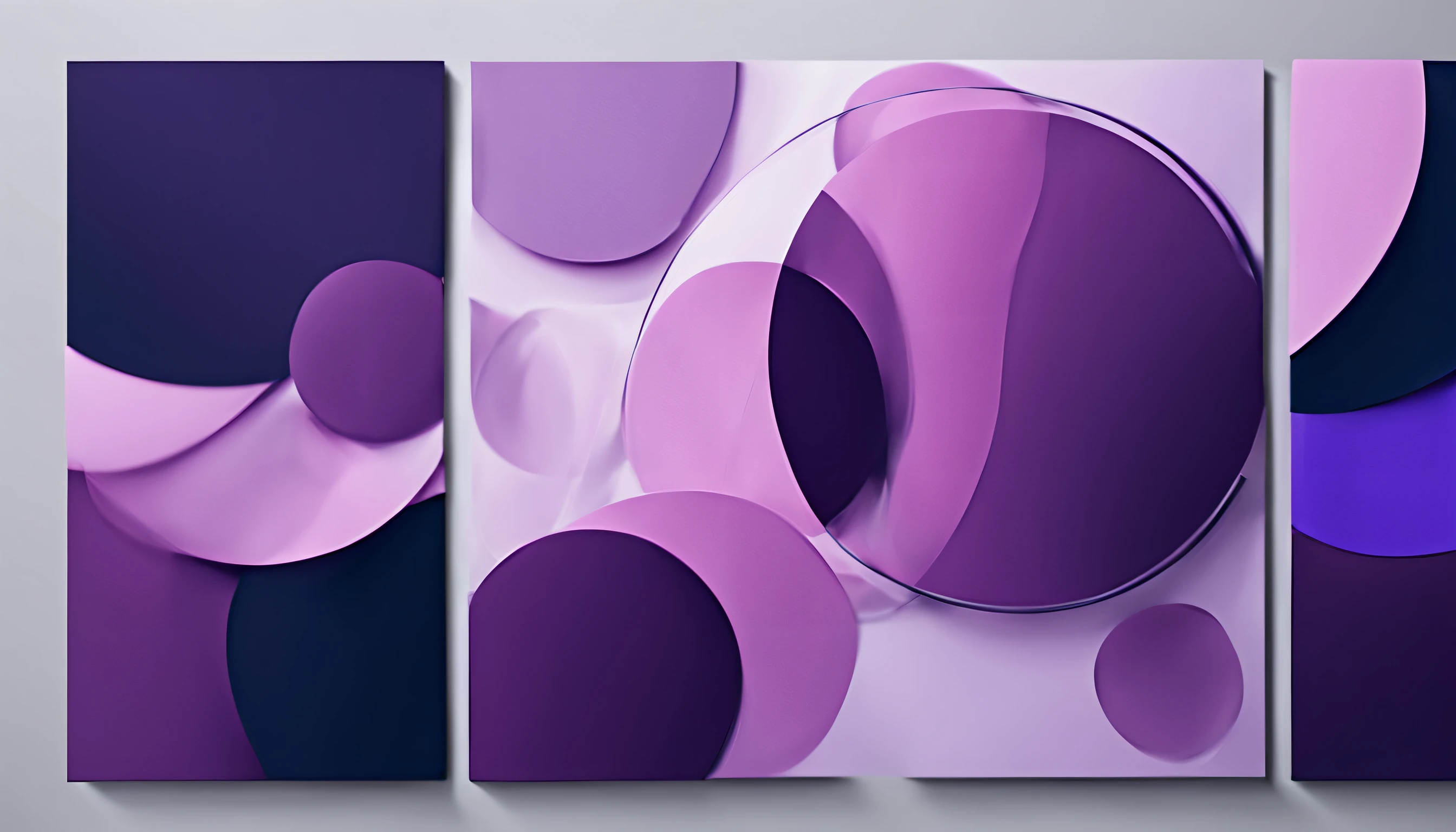 (best quality,4k,8k,highres,masterpiece:1.2), overlapping circles (purple,lilac), vibrant colors, abstract art, soft lighting, minimal, geometric
