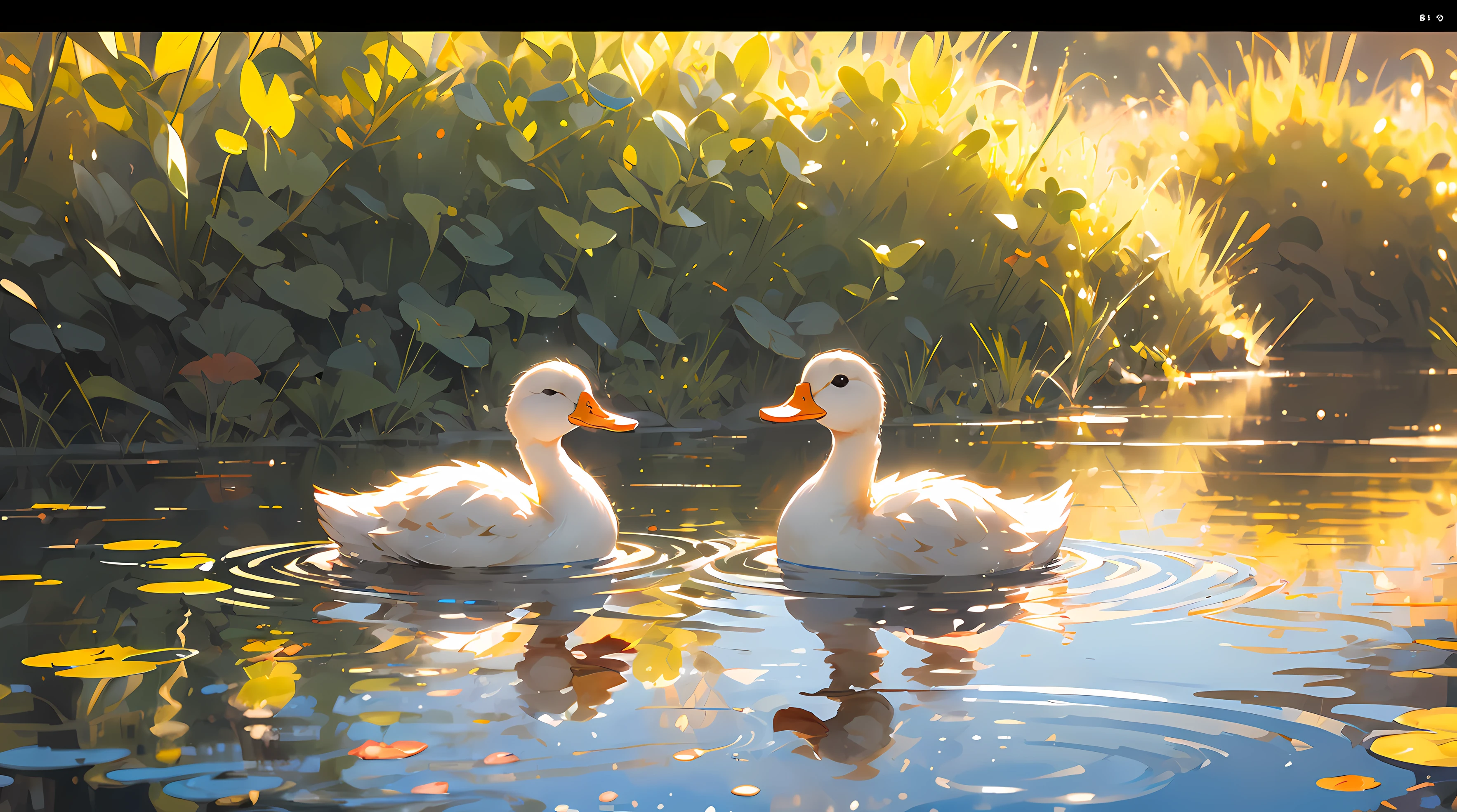 (masterpiece:1.2), best quality,PIXIV,duck, reflection,reflective water