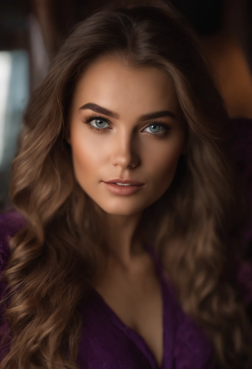 Arafed woman completely , fille sexy aux yeux bruns, ultra realist, Meticulously detailed, Portrait Sophie Mudd, cheveux bruns et grands yeux, selfie of a young woman, Yeux de chambre, Violet Myers, sans maquillage, maquillage naturel, looking straight at camera, Visage avec Artgram, Maquillage subtil, in the club, dans la chambre, Medium to large bust