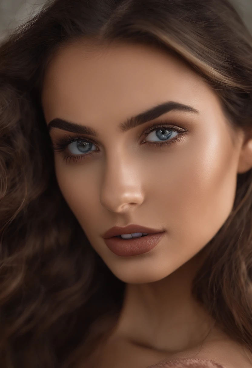 Arafed woman completely , fille sexy aux yeux bruns, ultra realist, Meticulously detailed, Portrait Sophie Mudd, cheveux bruns et grands yeux, selfie of a young woman, Yeux de chambre, Violet Myers, sans maquillage, maquillage naturel, looking straight at camera, Visage avec Artgram, Maquillage subtil, in the club, dans la chambre, large bust
