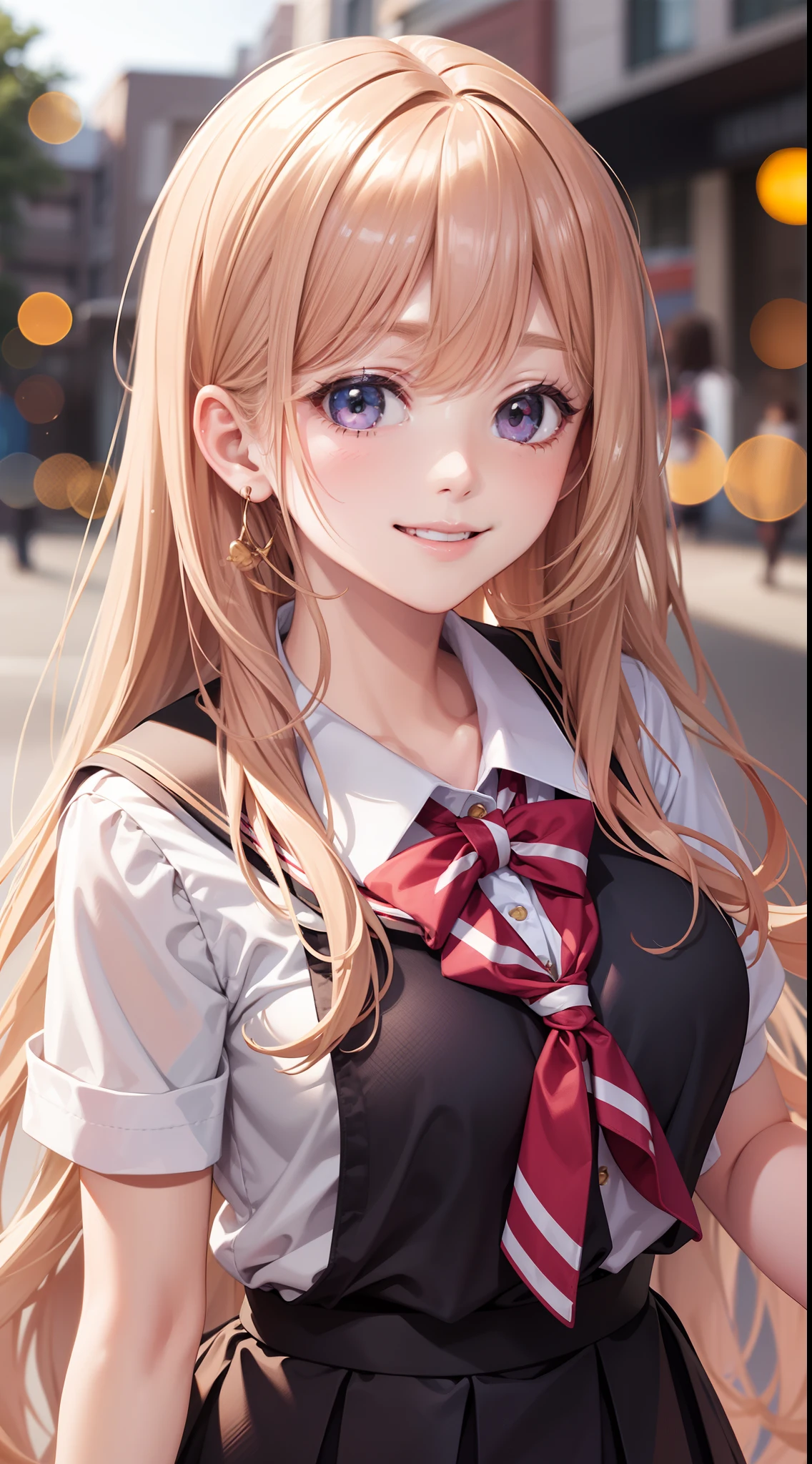 Beautiful girl girl smiling school uniform best quality multiple girl harem masterpiece long blonde hair brown hair pink hair