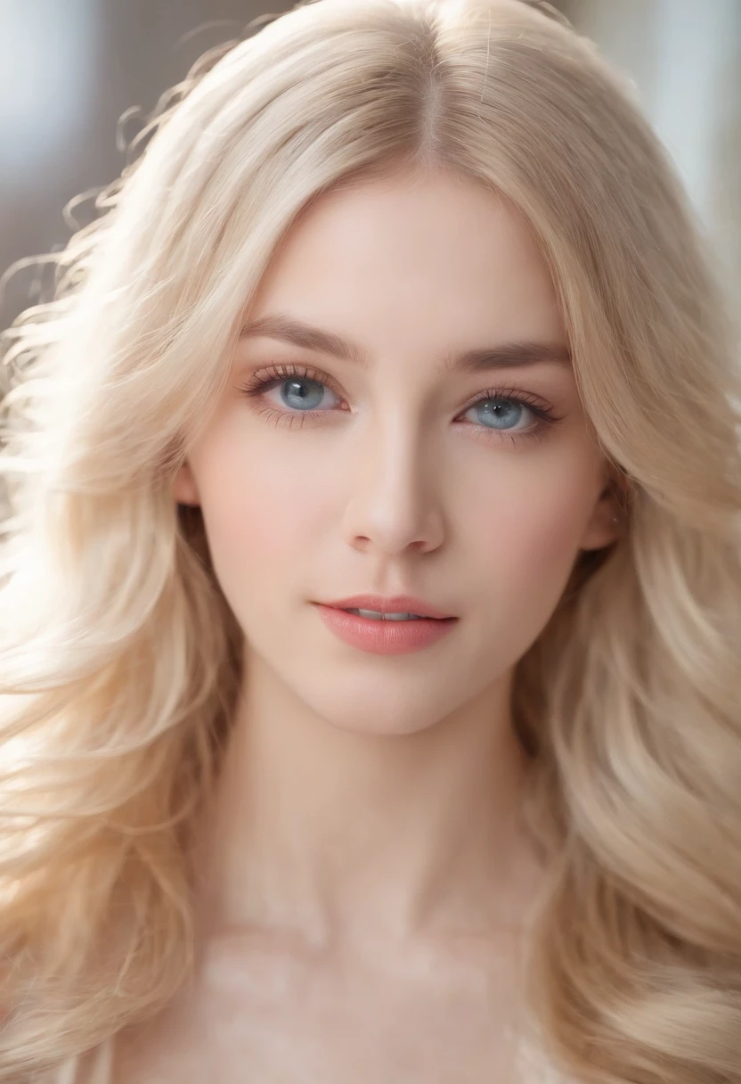 1girl in, very disheveled hair, |a blond、Very beautiful long shiny hair、Very beautiful cute face、Lustrous and radiant beautiful skin、独奏、ultra-quality、Hard Focus、film grains、超A high resolution、masterpiece、Lovely detailed crystal clear light blue eyes that shine、Angel wings