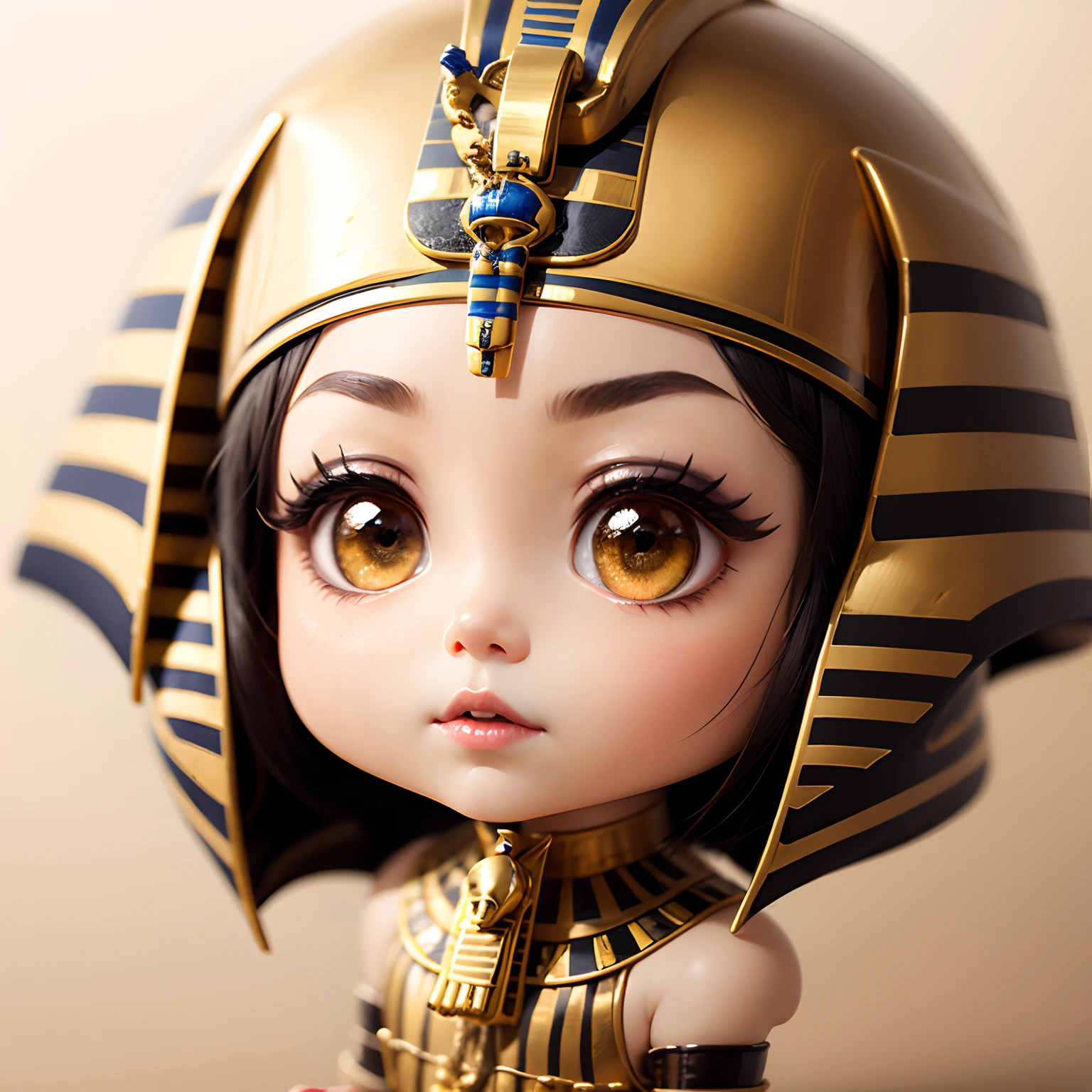 masterpiece、top-quality、ultra-detailliert、(Chibi Tutankhamun:1.2)、独奏、gold、make - up