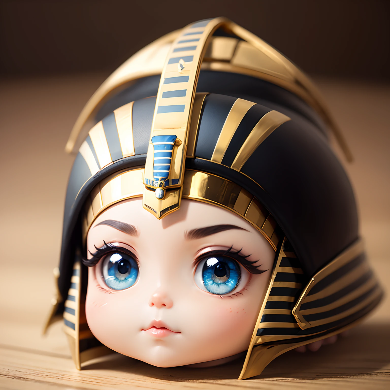 ​masterpiece、top-quality、ultra-detailliert、(Chibi Tutankhamun:1.2)、独奏、gold、Blue eye makeup