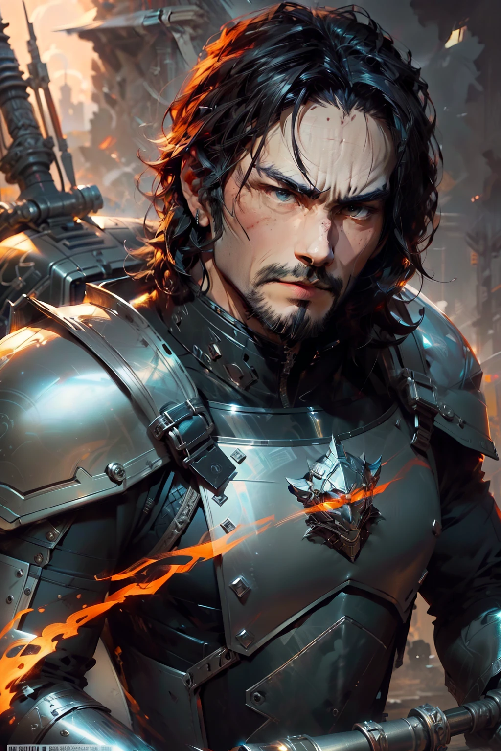 Close up portrait of a person in armor riding a large metallic black motorcycle, handsome guy in demon slayer art, Jets of Valorant, masayoshi suto and artgerm, Trending in art stations, heise jinyao, By Shinkai Makoto ( Apex Legends ), ross tran and bayard wu, by Yang J, chengwei pan on artstation