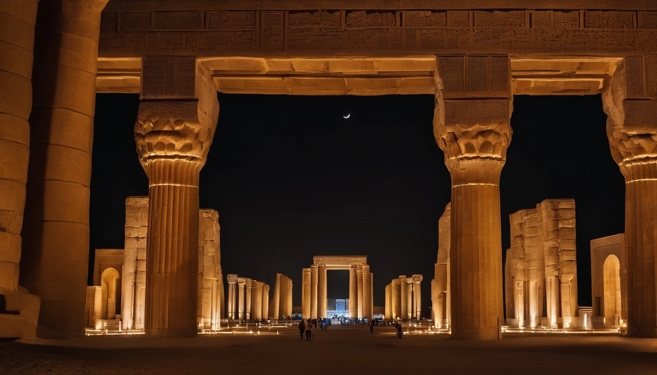Persepolis of Iran in night mode