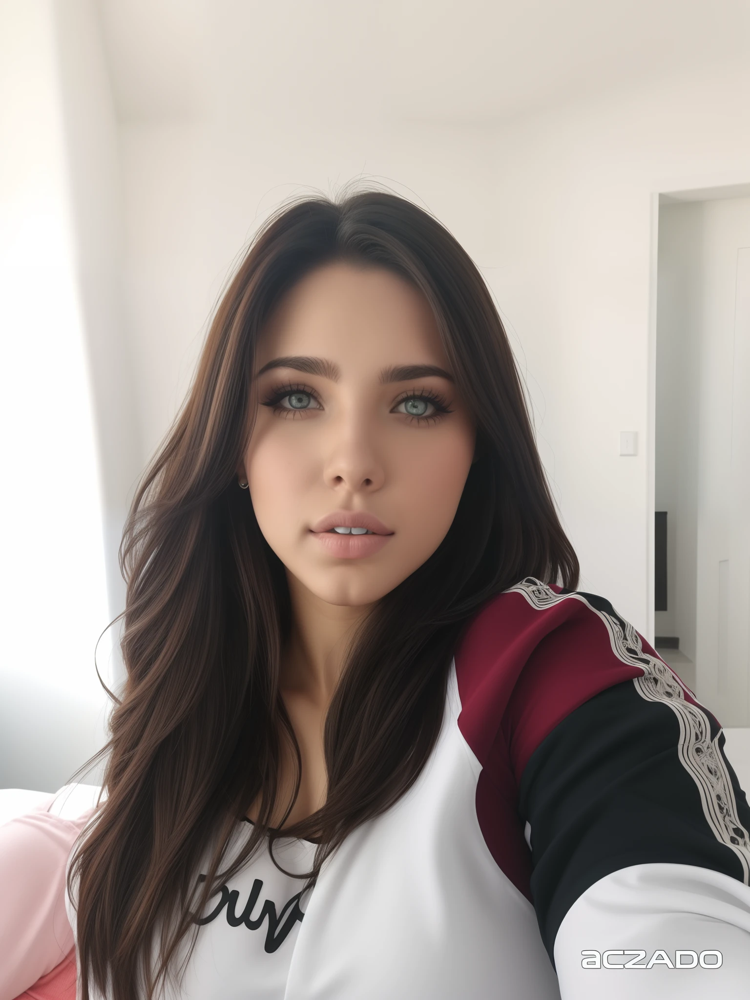 Garota ruiva 18 anos corpo fitnnes olhos claros peito robusto fazendo poses sexy nua