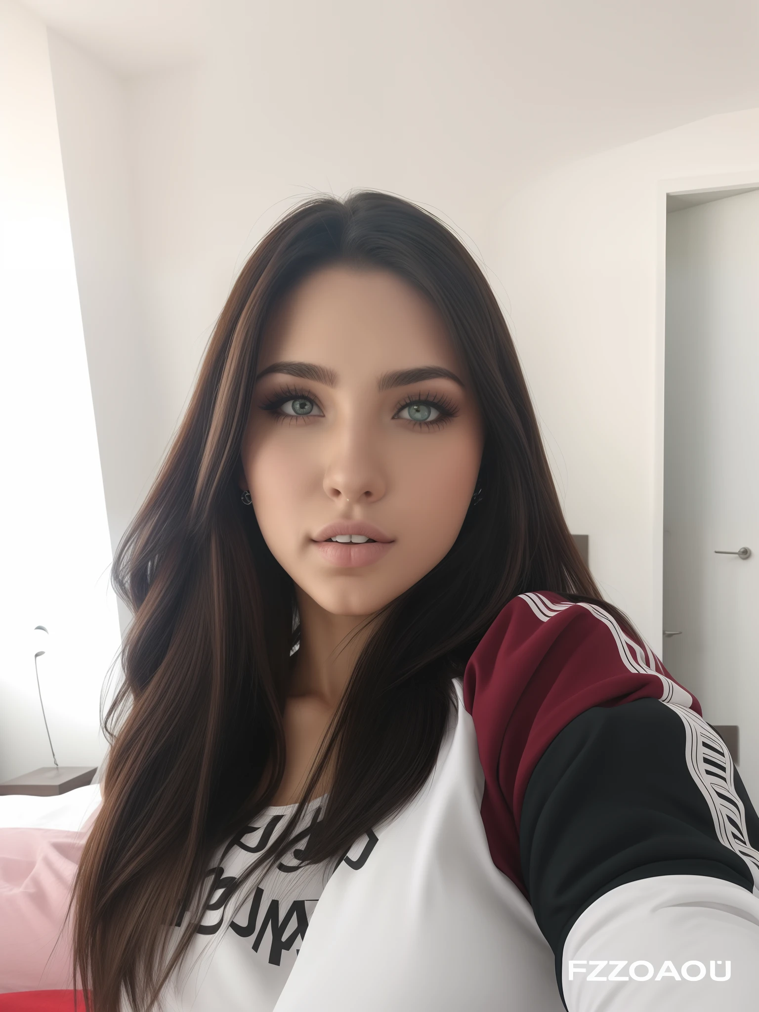 Garota ruiva 18 anos corpo fitnnes olhos claros peito robusto fazendo poses sexy nua
