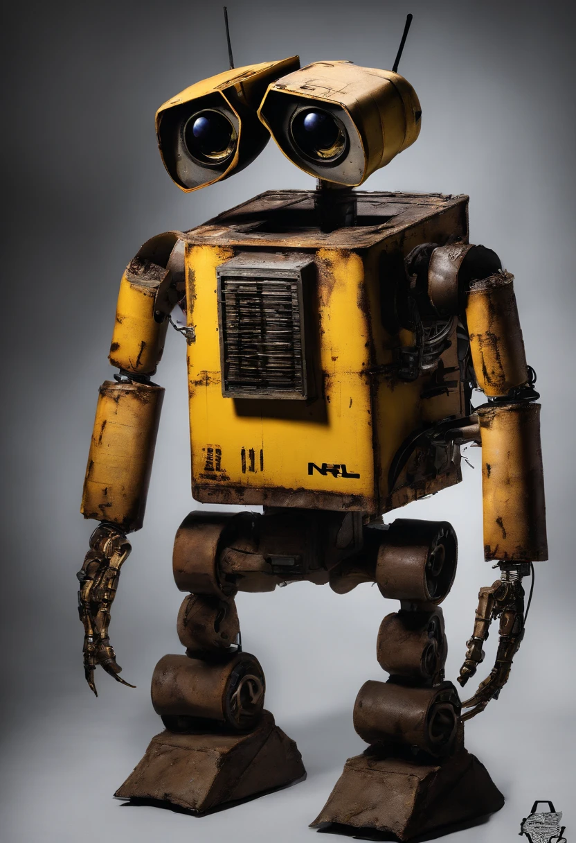 The base is taken from Springtrap from "Five Nights at Freddy's 3". This is an endosuit, which looks quite old and worn out, with visible wires and mechanisms.
Costume increased to 2,5 meters, making it imposing and exciting. It also increases the physical strength of the suit.
In the color palette "WALL-E". The main brown color of Springtrap gives way to rust and yellow color WALL-E, Creating a sense of old, but a friendly robot.
The head and arms of the costume are decorated with details from "WALL-E". WALL-E eyes replace standard Springtrap eyes, adding expressiveness. The head and arms are also taken from the WALL-E design, which makes the look of the endosuit more friendly.
The main functionality of the endosuit is preserved from Springtrap, but some innovations are added from "WALL-E", including compact tools, Built-in hands, and advanced eye-to-eye imaging systems.