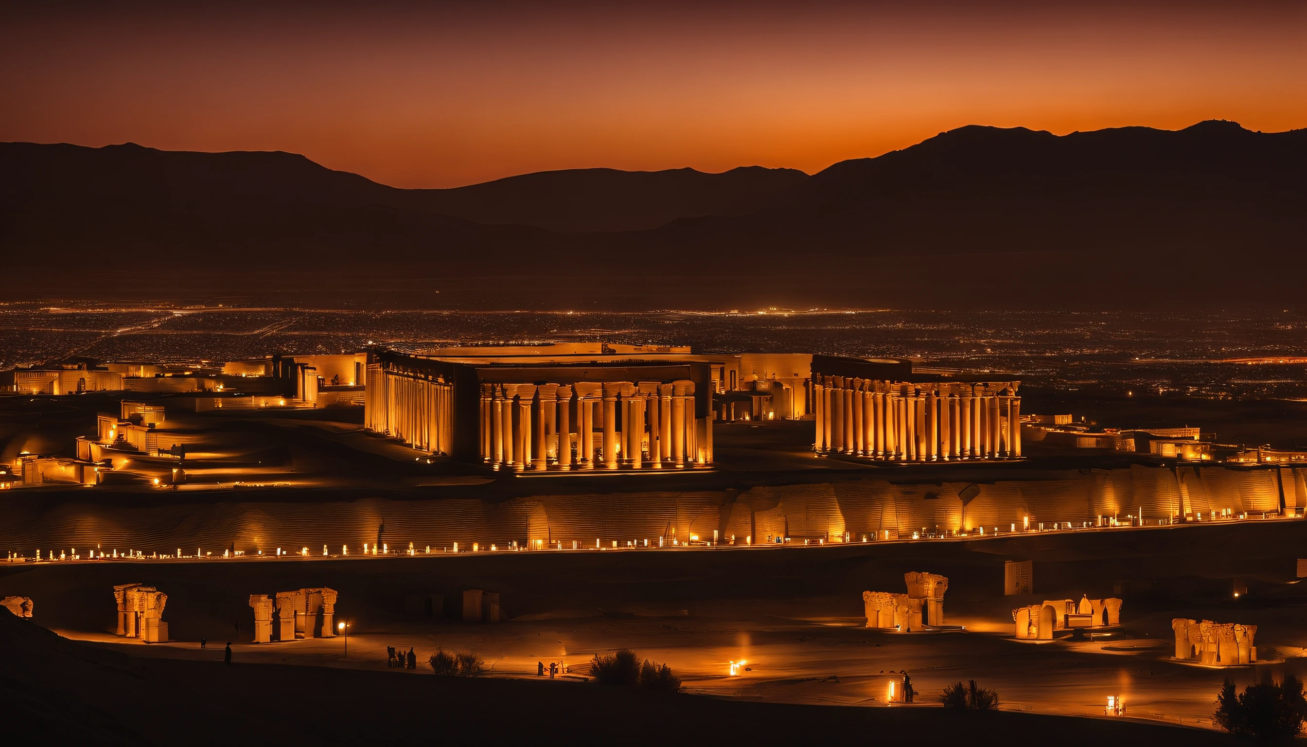 Persepolis of Iran in night mode