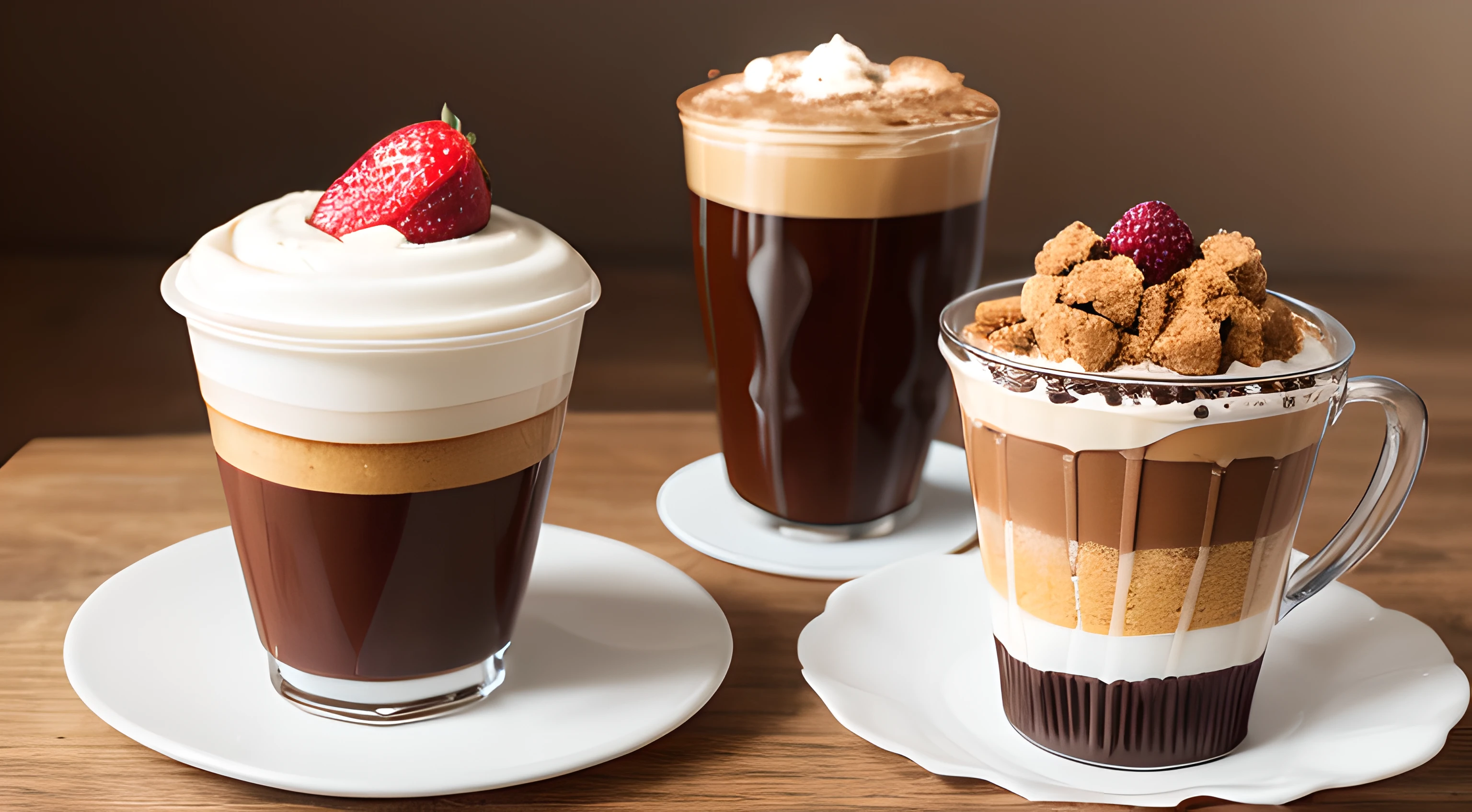 Photoreal, sada、The trendiest cakes and chocolate parfaits with coffee