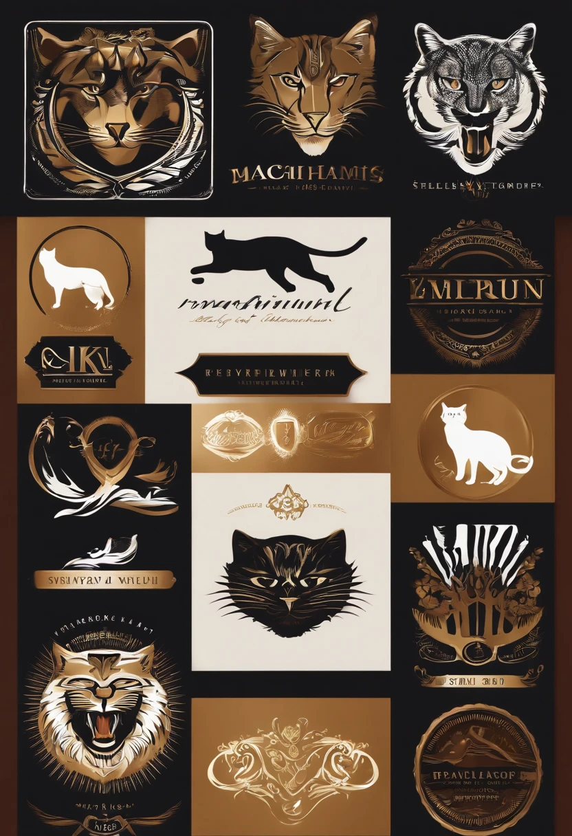 Men's clothing brand logo、Related Cats、Emblem of men's clothing brand of excellent quality、Spectacular designer、Detailed, Modern and excellent quality Full HD 9k、natural soft light