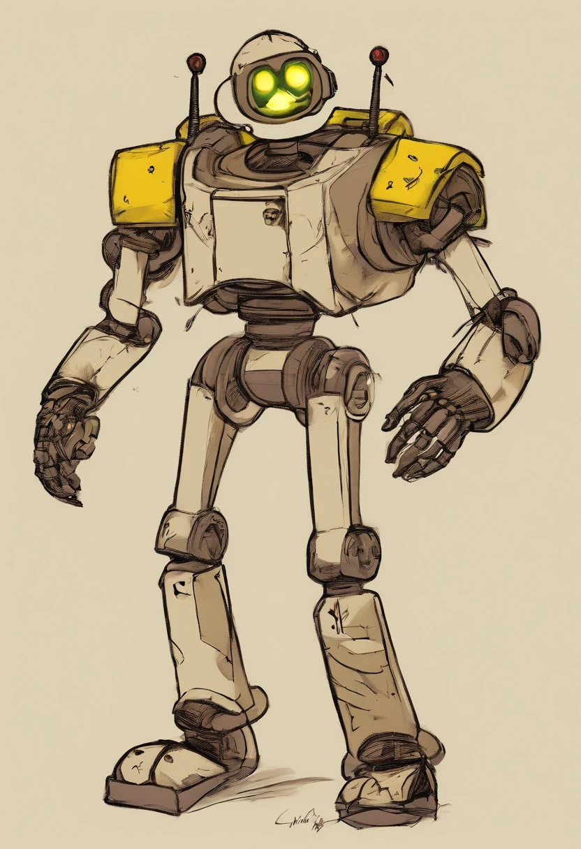 The base is taken from Springtrap from "Five Nights at Freddy's 3". This is an endosuit, which looks quite old and worn out, with visible wires and mechanisms.
Costume increased to 2,5 meters, which makes it imposing and exciting. It also increases the physical strength of the suit.
In the color palette "Wall-ee". The main brown color of the Springtrap is replaced by rust and yellow color WALL-E, Creating a sense of antiquity, But a friendly robot.
The head and arms of the costume are decorated with details from "Wall-ee". Wall-E's eyes replace Springtrap's standard eyes, Adding expressiveness. The head and arms are also taken from the WALL-E design, which makes the appearance of the endosuit more friendly.
The main functionality of the endosuit is preserved from Springtrap, But some innovations are added from "Wall-ee", including compact tools, Built-in arrows, and advanced eye-to-eye imaging systems.