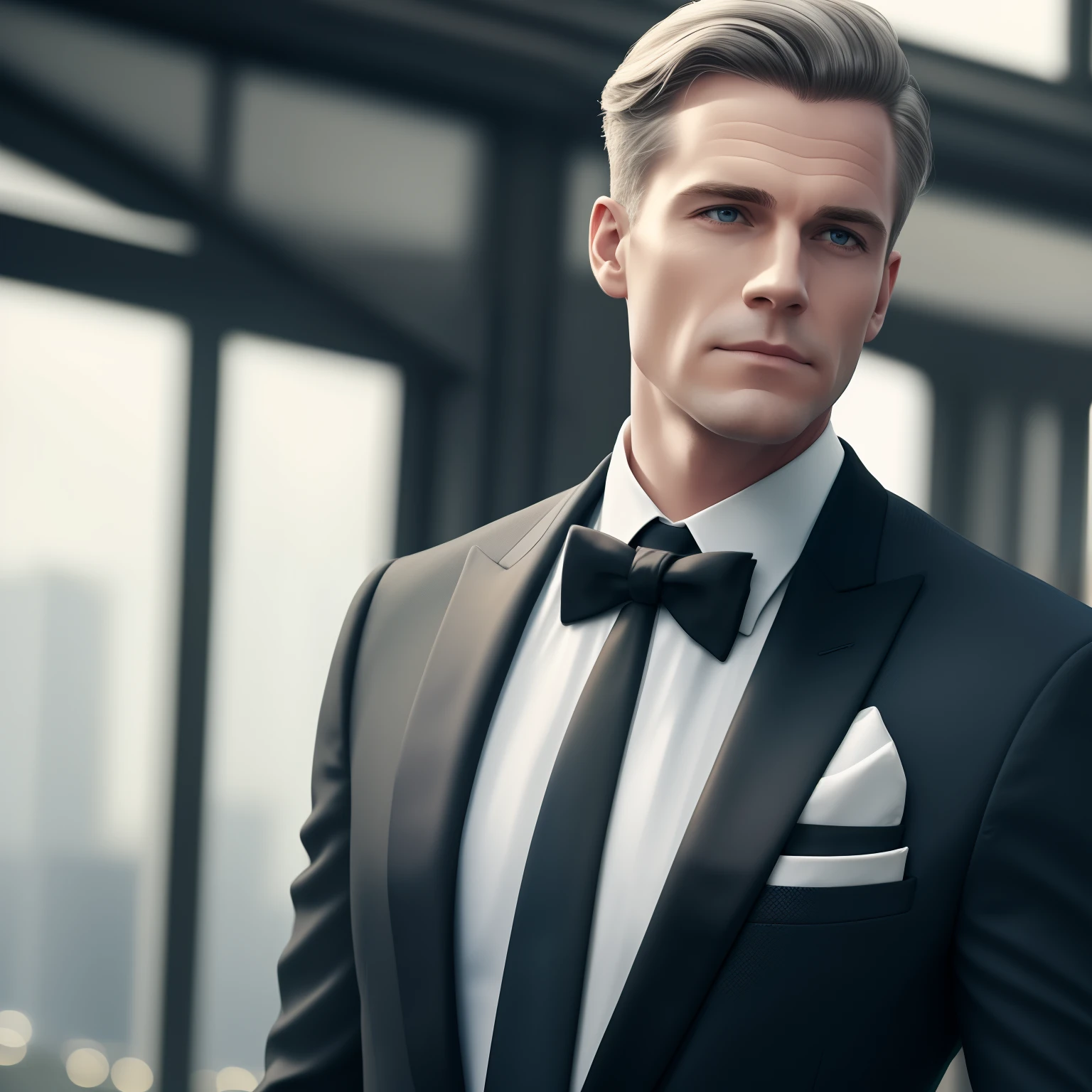 (A white man in a suit and tie) | (Elegant men's mature formal wear), Cinematic 8K