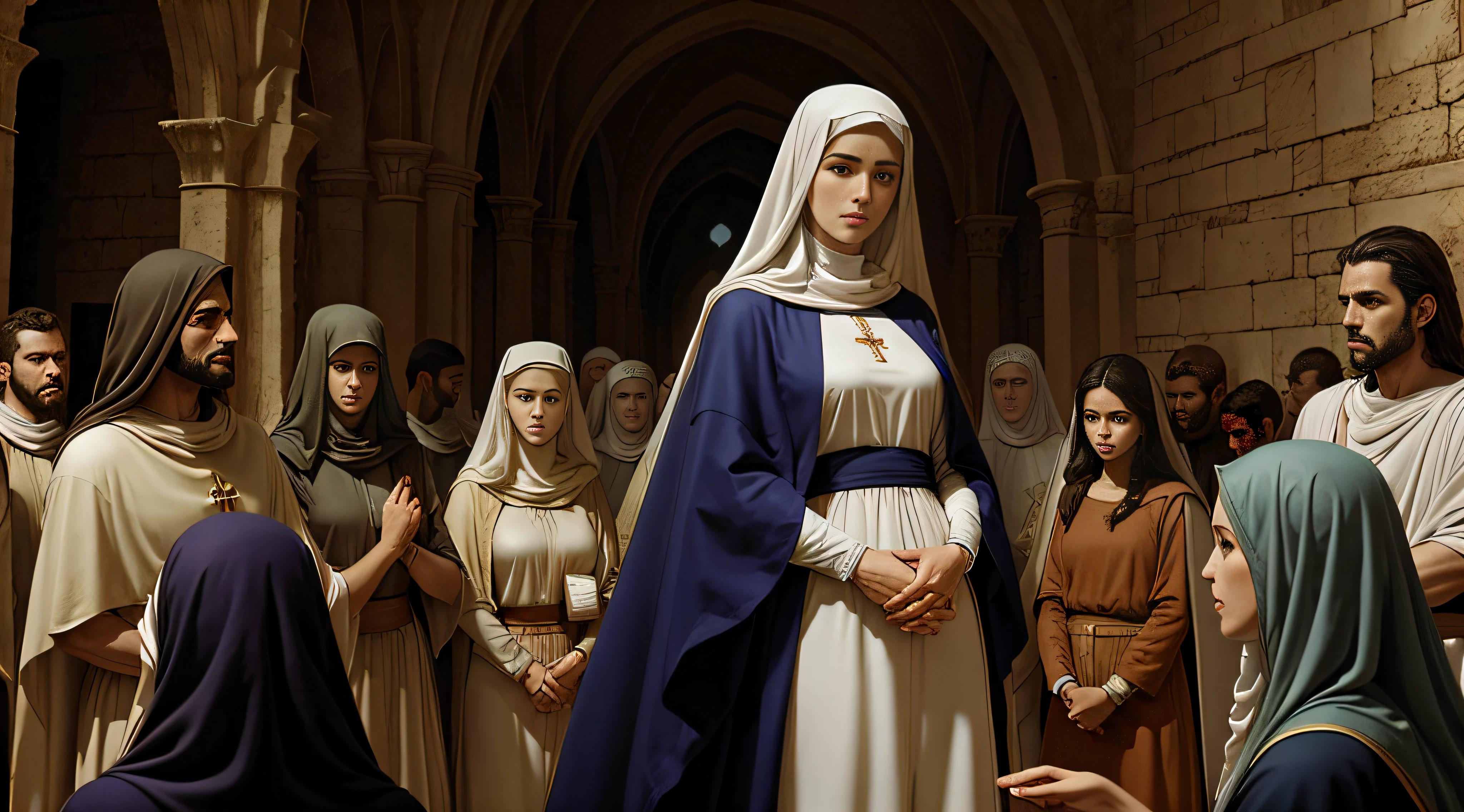 A powerful Mary of Nazareth, junto com outras pessoas do tempo de Jesus, Biblical landscape