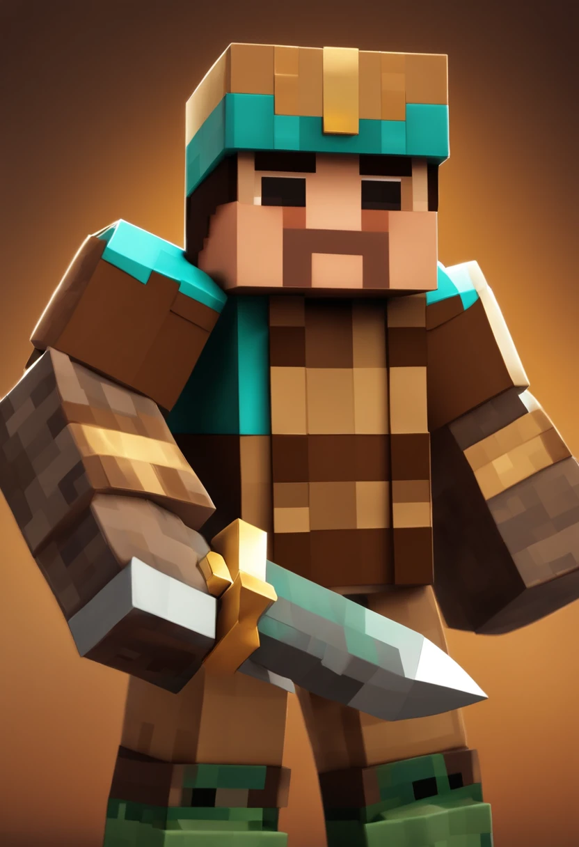 a close up of a minecraft character with a brown skin, minecraft villager, scaled skin, herobrine, style of minecraft, brown armor, brown heavy armor, minecraft skin, bronze skin, in minecraft, minecraft lords, ( brown skin ), steve from minecraft