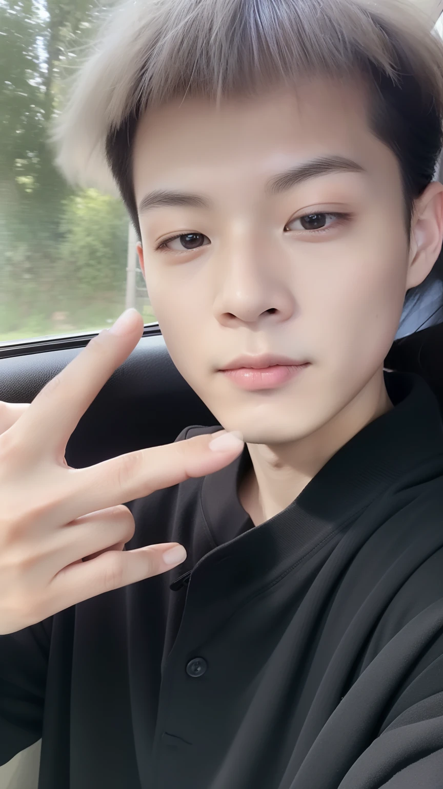 top-quality, tmasterpiece, 超A high resolution, (hentail realism: 1.4), Original photo, the wallpaper, Head photo, The skin, simple background, Black eyes, detaileds, self-shot, 1   boy, 18 years old, A handsome, light wind, rays of sunshine, Duan、a room、Amazingly handsome man、Cute、center part、Johnny's、A face like Ryo Yoshizawa 、Refreshing、The eyebrows are not too thick、orthodox christianity