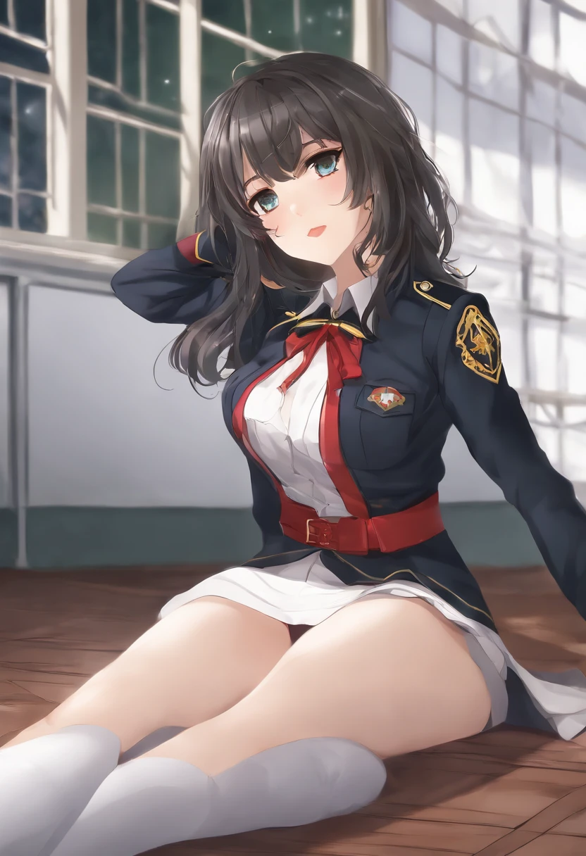 Anime girl in uniform lying on the floor, Seductive Anime Girl, Anime Best Girl, beautiful anime girl, anime moe art style, Rei Hiroe, mayuri shiina, nagatoro, Ecchi anime style, (Anime Girl), beautiful alluring anime , charming anime girls, Ecchi, hana yata, Anime girl named Lucy,Pull up your skirt,