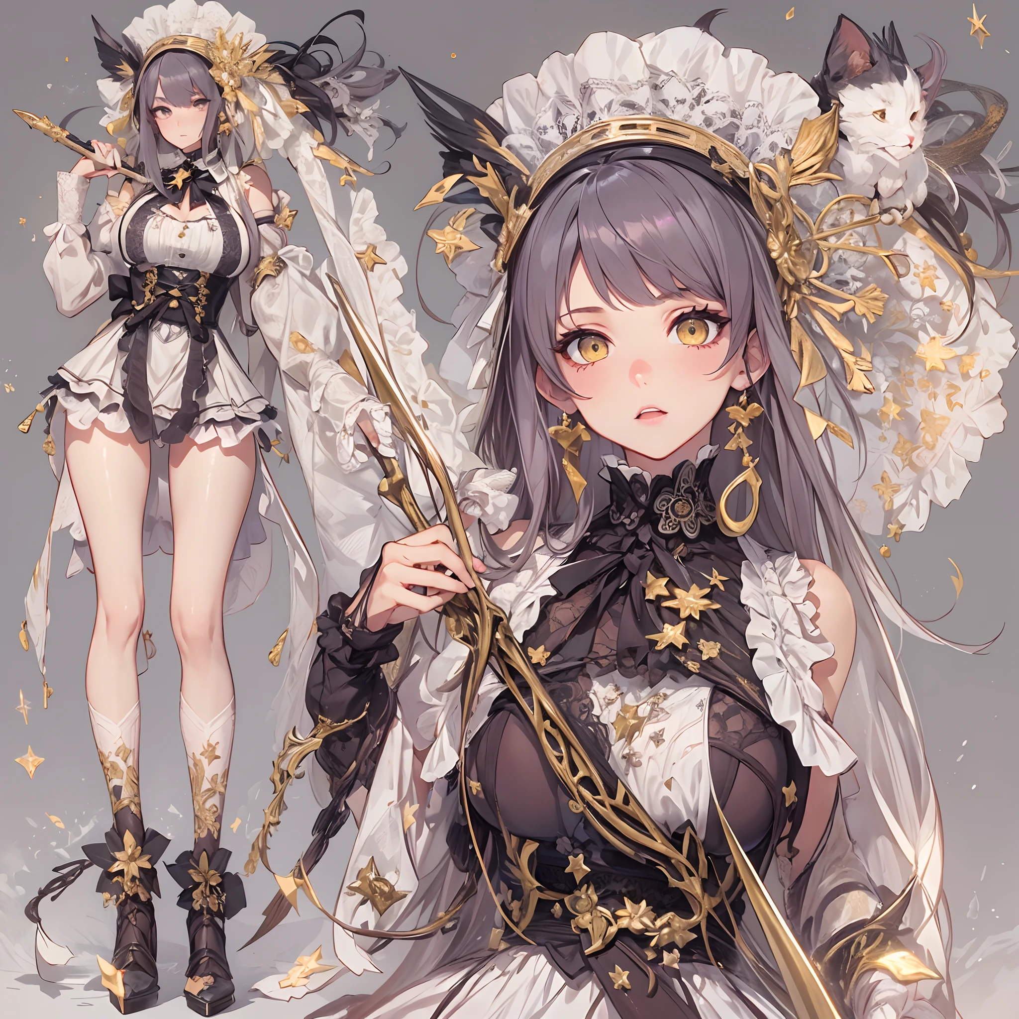 cat ear,long white hair,High ponytail,shackle,Hands behind your back,with a collar around the neck,mini-skirts,black lence stockings,kneels on the ground,looking at you,weeping,Stick out your tongue,little breast,white panties
