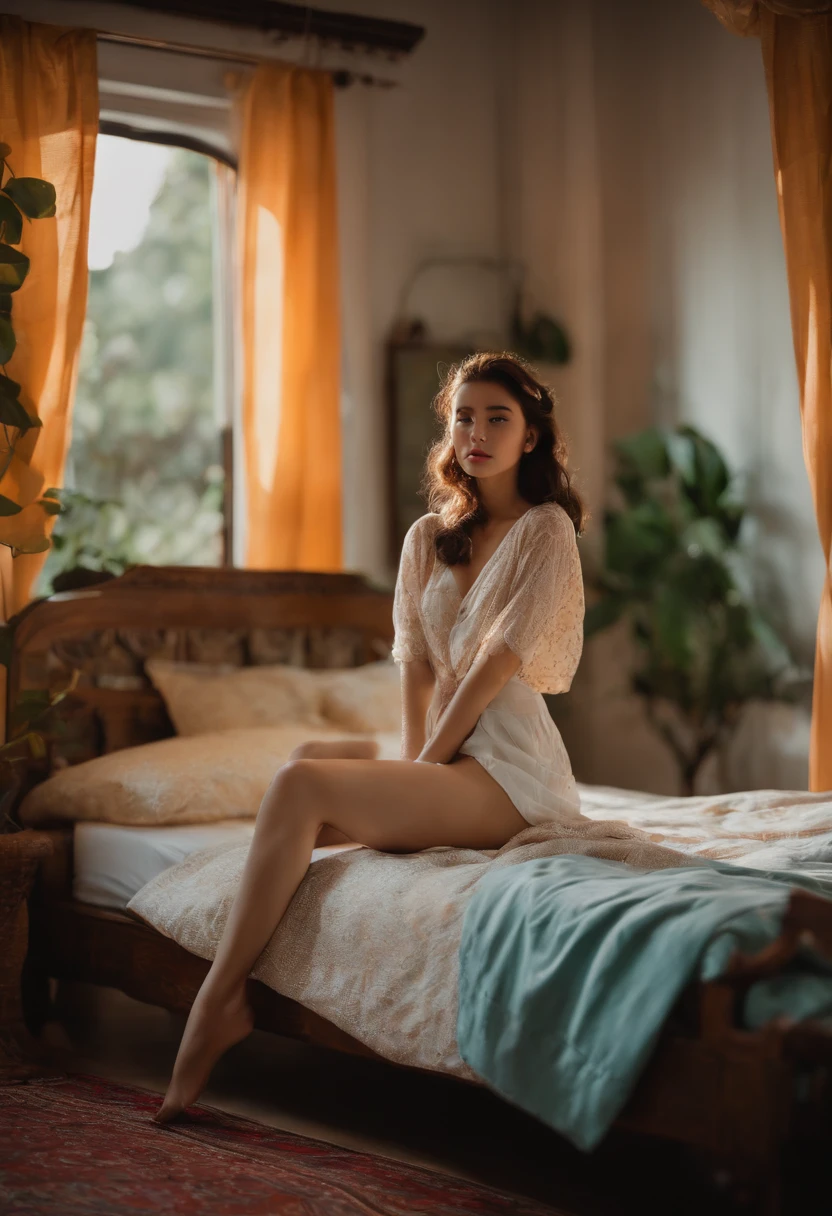 girl with、on the beds、sprawl