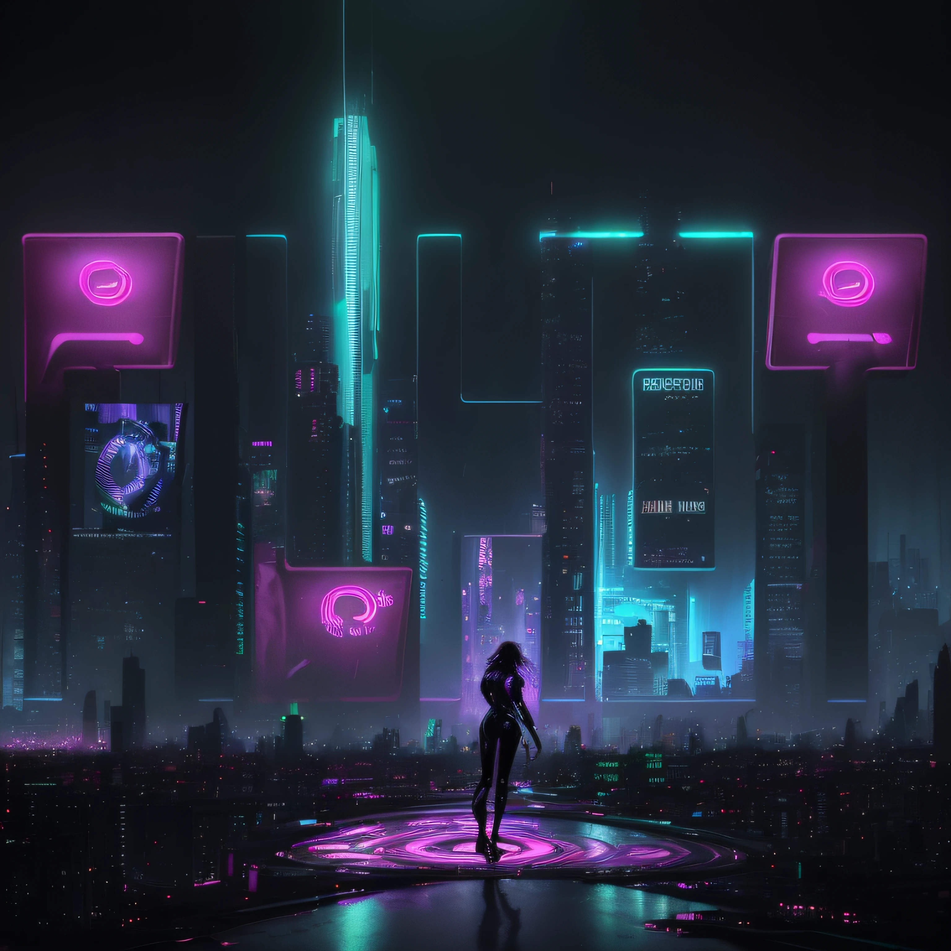 arafed image of a woman walking in a room with a lot of colorful lights, blade runner 2049 colors, blade runner feel, hq 4k phone wallpaper, 3 d neon art of a womens body, inspired by Kilian Eng, kilian eng vibrant colors, dan mumford. maya render, 4 k hd illustrative wallpaper