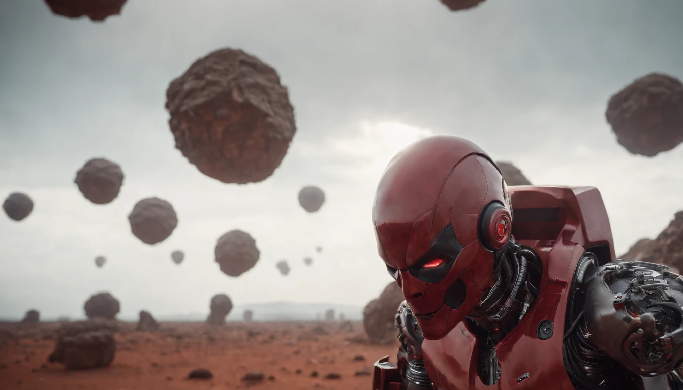 Crie uma imagem em formato 16:9 of very high cinematic quality that illustrates red evil computer algorithms in action, highlighting the negative aspects of artificial intelligence with the use of red tones to represent the diabolical.