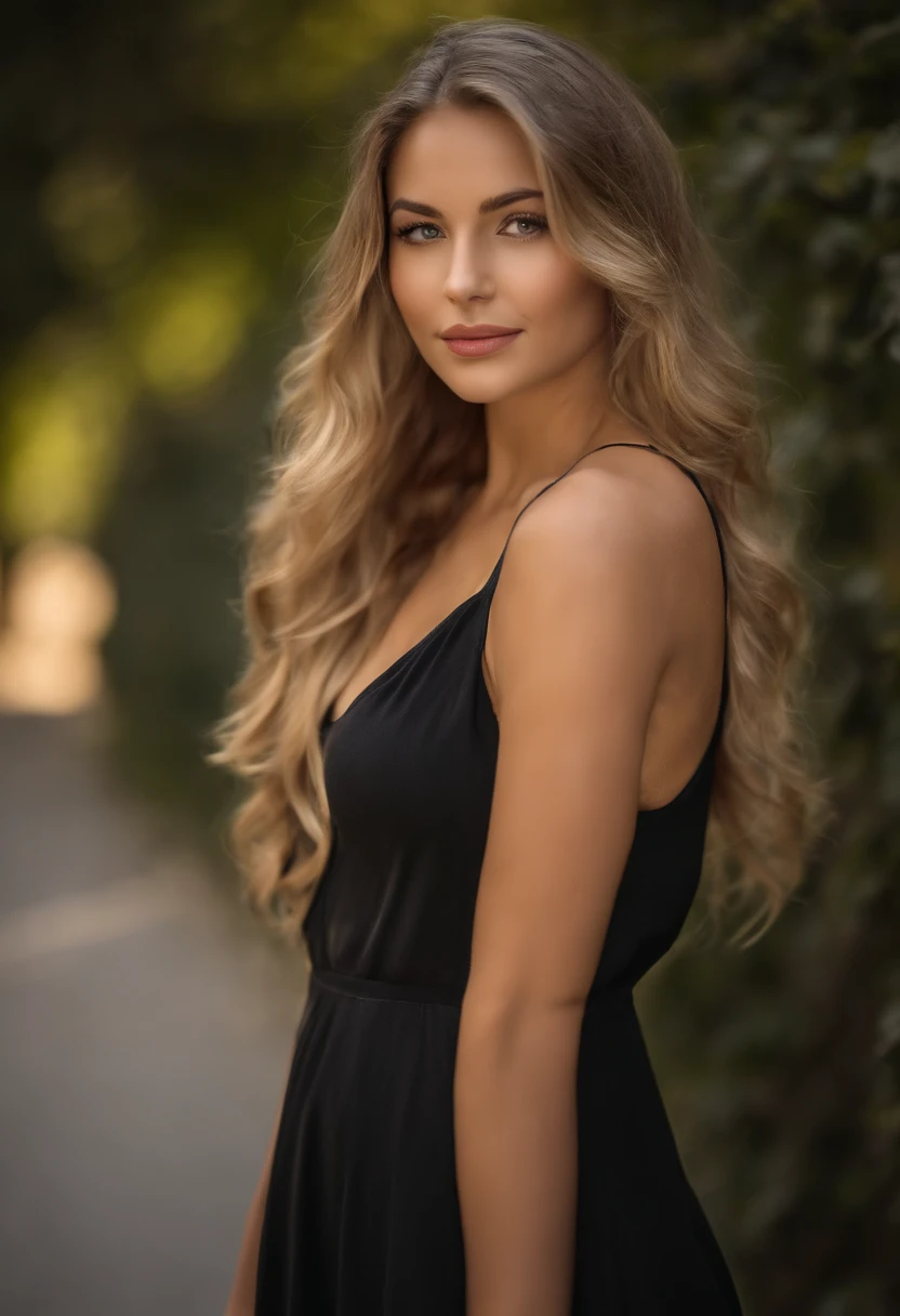 Professionell, (4k-Foto:1.1) (Scharfer Fokus:1.3), Hohe Detailgenauigkeit, tragend (enges Hemd:1.2), beautiful detailed face,18 year old girl with long dark blonde hair looking at the camera, Panasonic Lumix S Pro 50mm F/1.4, , fotorealistisch, (attraktive junge frau:1.3), (seductive:1.1), (flush:1.1), Hourglass Body Shape, big natural breasts, T-Oberteil