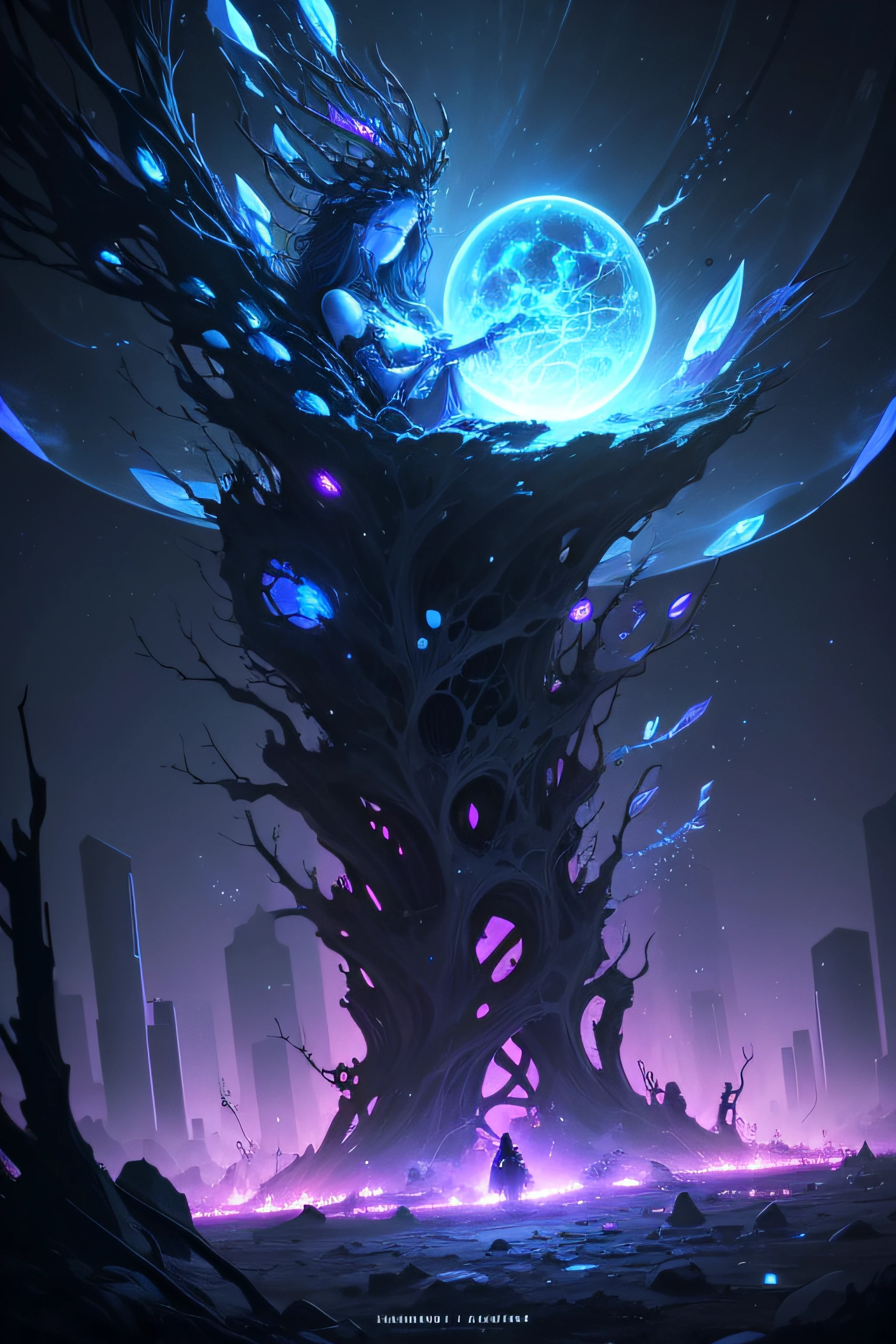 From Harmony, from heav'nly Harmony This universal Frame began;
When Nature underneath a heap
Of jarring Atomes lay,
And cou'd not heave her Head,
The tuneful Voice was heard from high, Arise, ye more than dead. high definition, photorealistic neon black light. metaphysical.