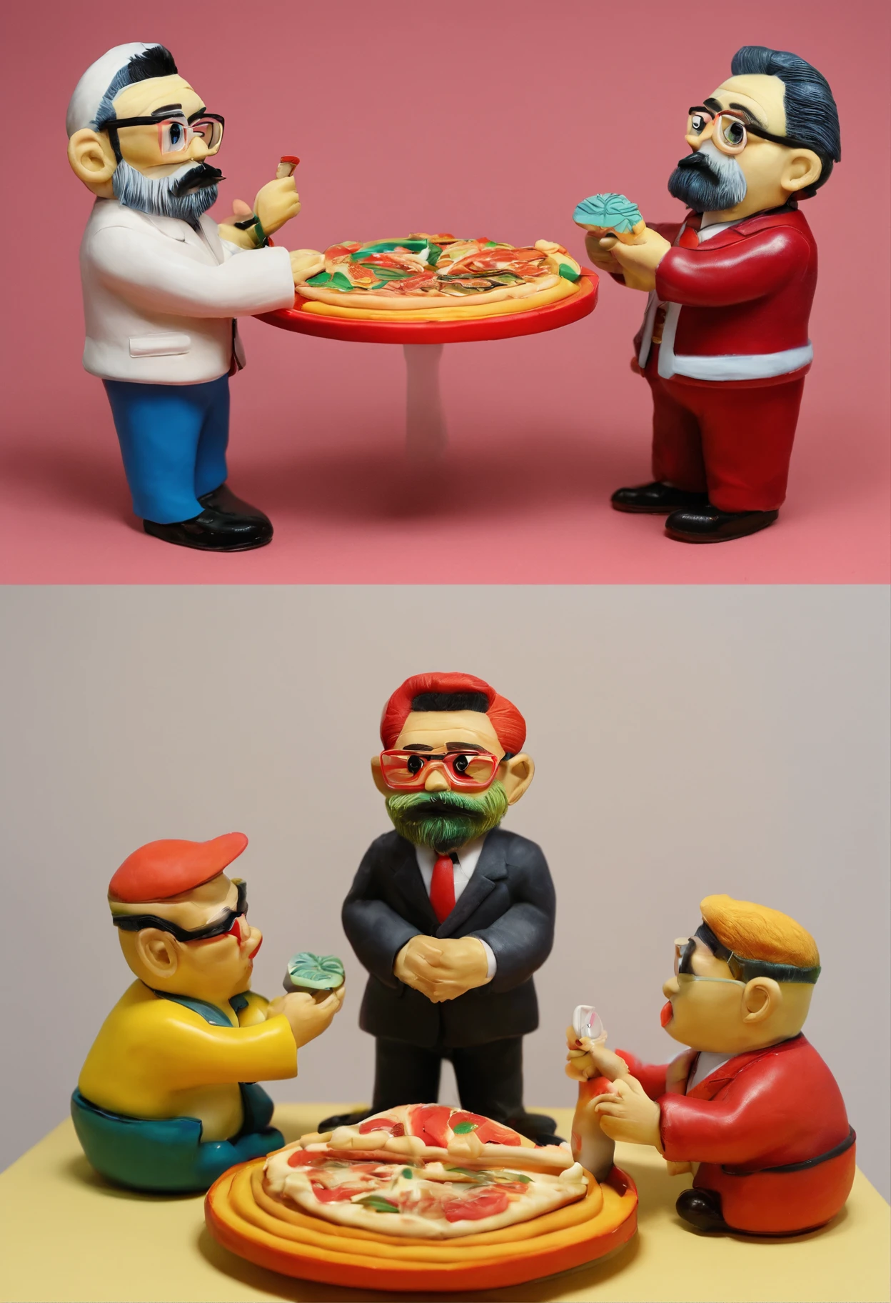 (Socialist state)Hairy and traditional appearance at(North Korea)Furby is eating a human on a pizza