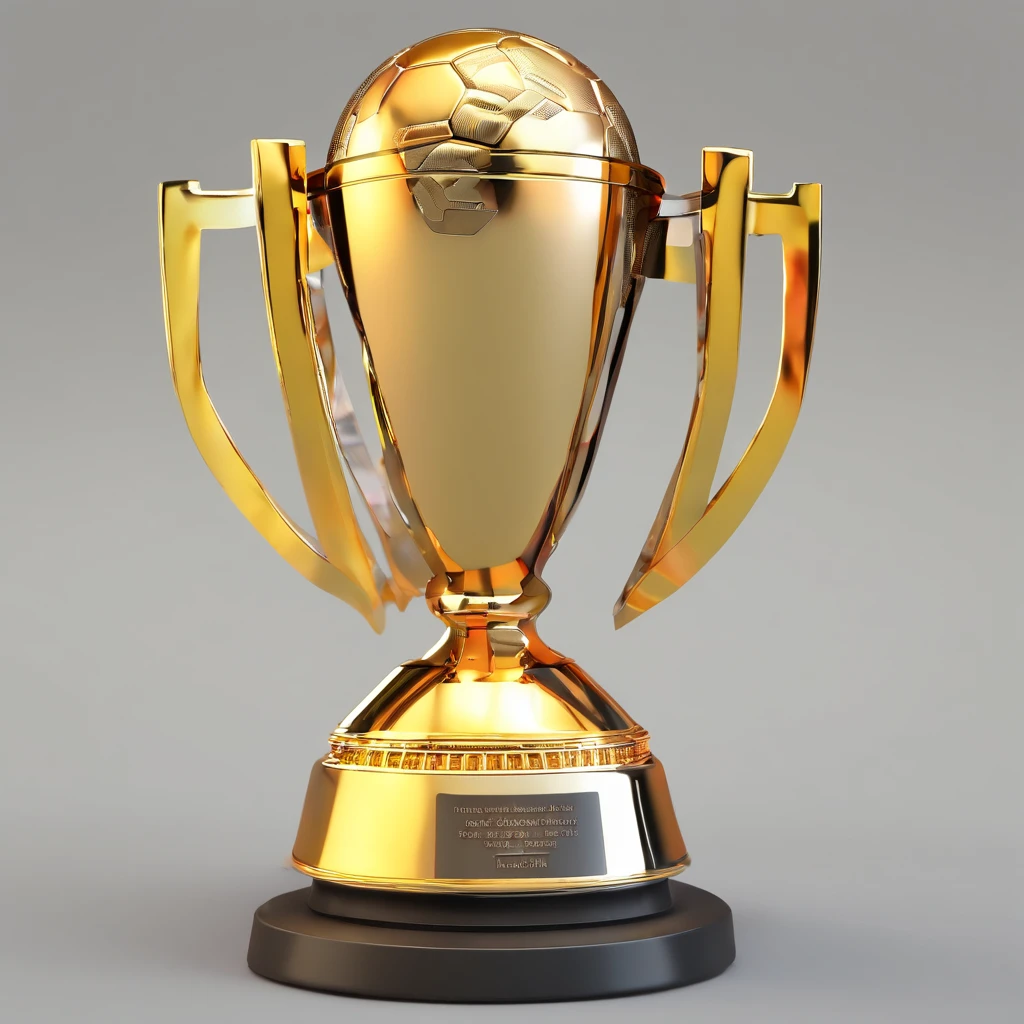 Generate an image of the 1998 World Cup with the glittering trophy. Add the text 'Follow for more exclusive revelations !'. Represent the virtual narrator as a smiling emoji with a wink to conclude the video.